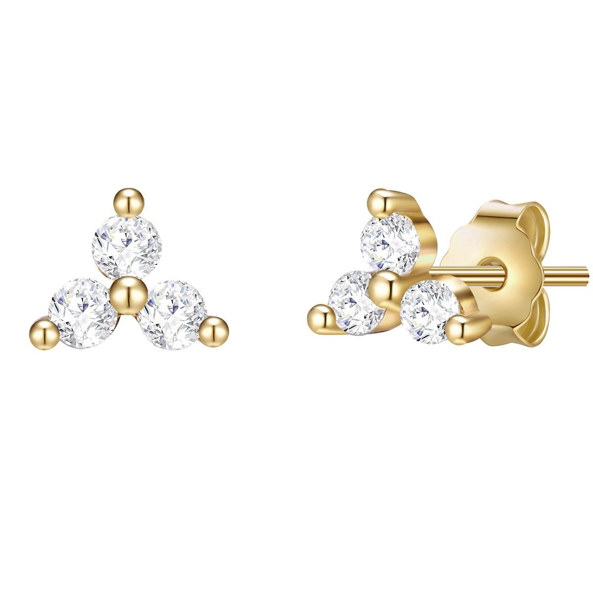 Glanzstücke München Paar Ohrstecker gelbgold, aus Sterling Silber