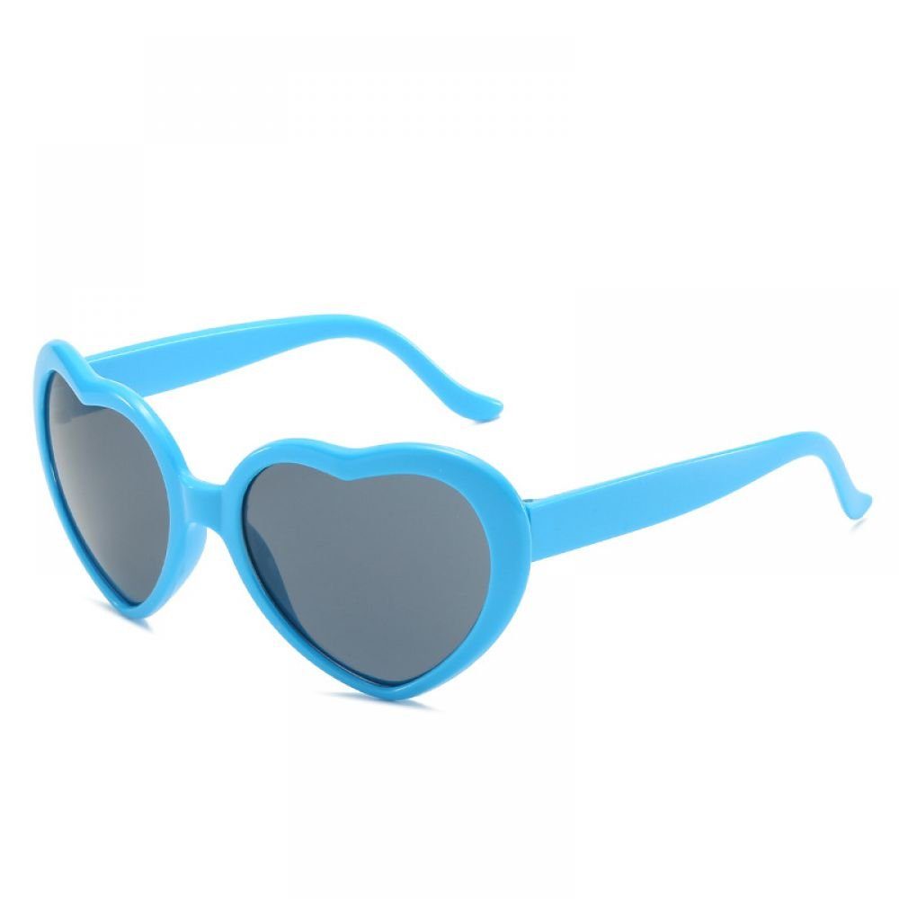Weiß/Himmelblau Herz Hippie Sonnenbrille Herzförmige Accessoires Brille, Sonnenbrille, Deko GelldG