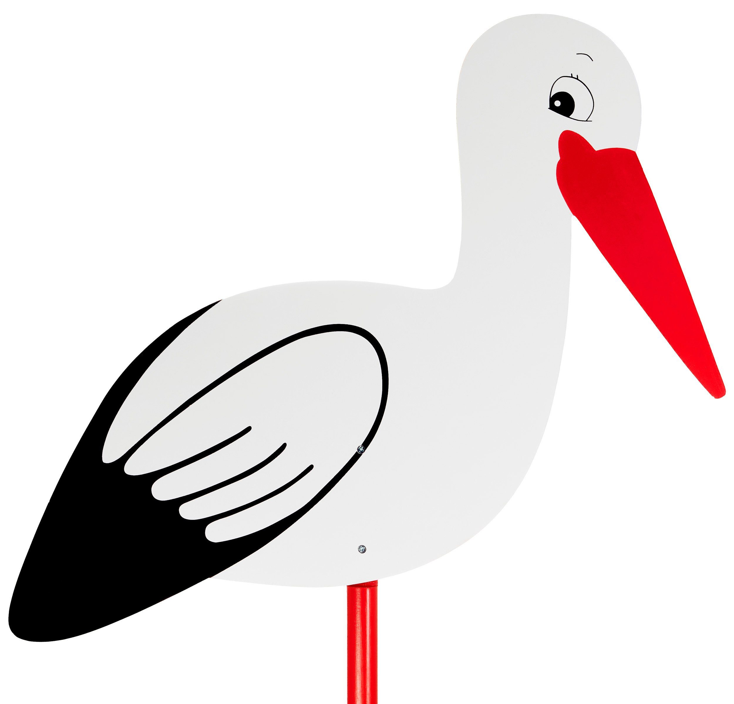 BRUBAKER Gartenstecker 100 cm großer Storch aus Holz (1-St., Geburtsgeschenk Babystorch) Klapperstorch zum Stecken für Innen und Außen