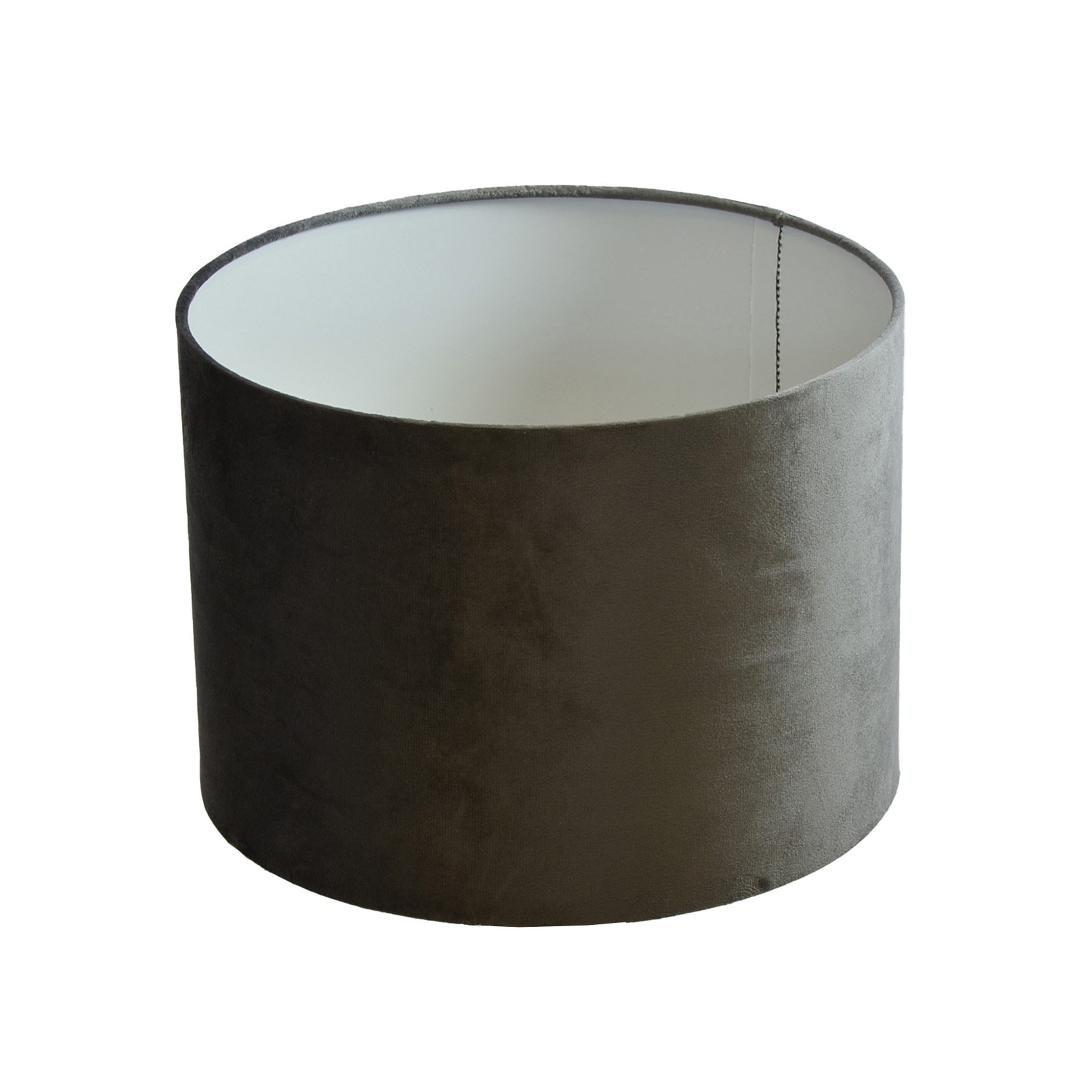 B&S Lampenschirm Lampenschirm Ø 20 x 15 cm dunkelgrau Velour Zylinderförmig günstig online kaufen
