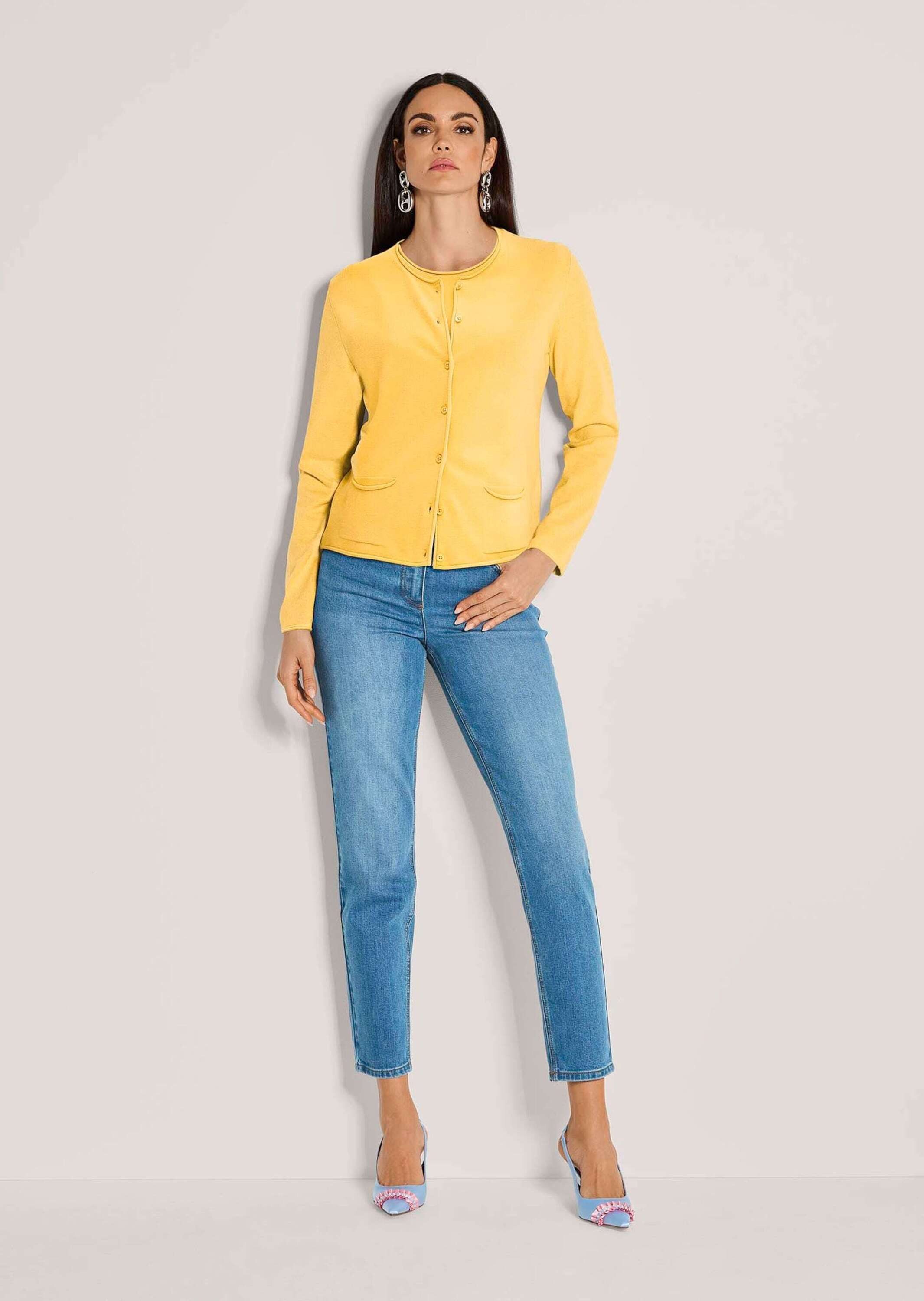 Strickpullover Basic Strickjacke mit Halbarmpullover