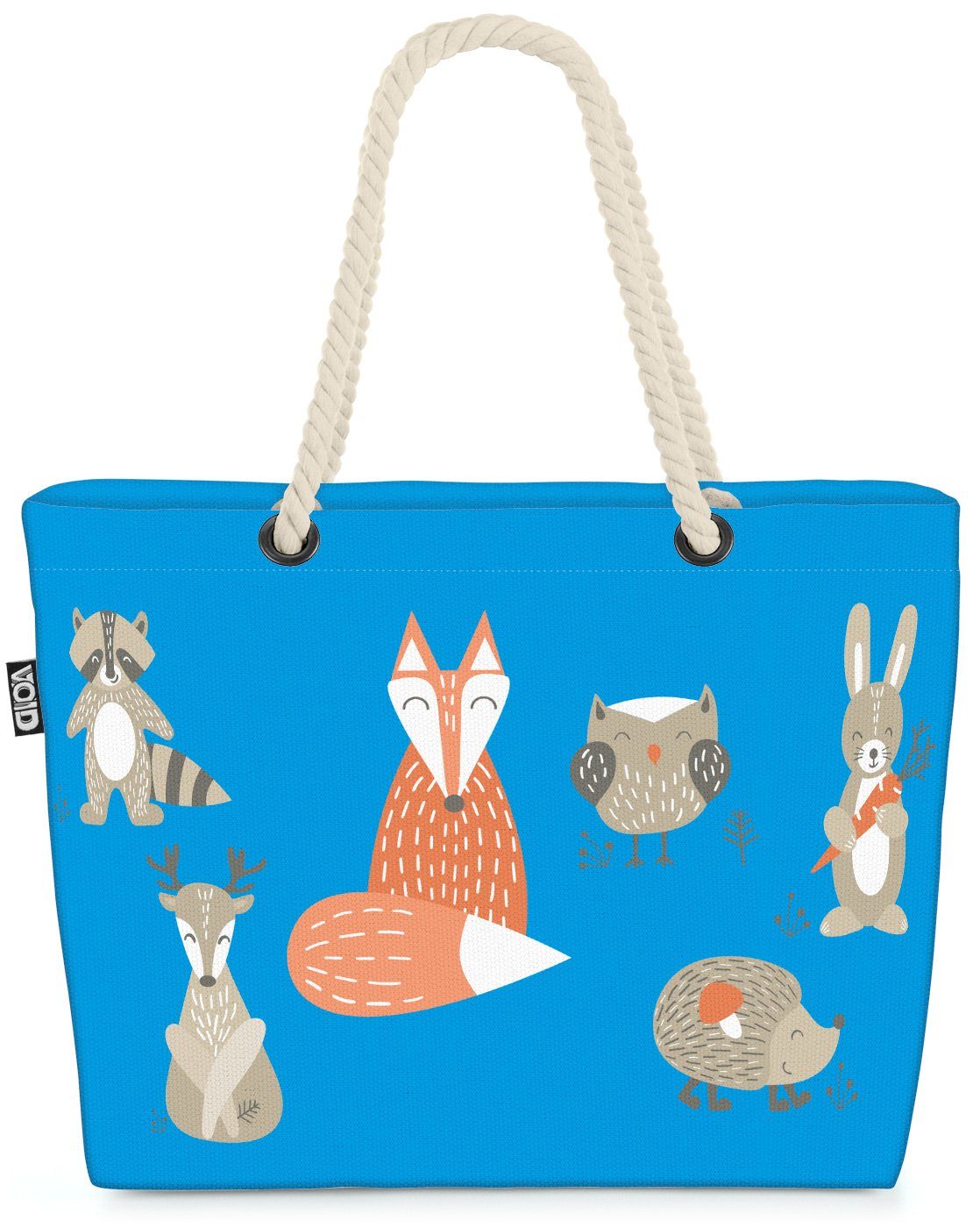 Hase Strandtasche Waldtiere Fuchs (1-tlg), Eule VOID Kinder Wald Rentier Beach Hirsch Bag Kinder Tiere
