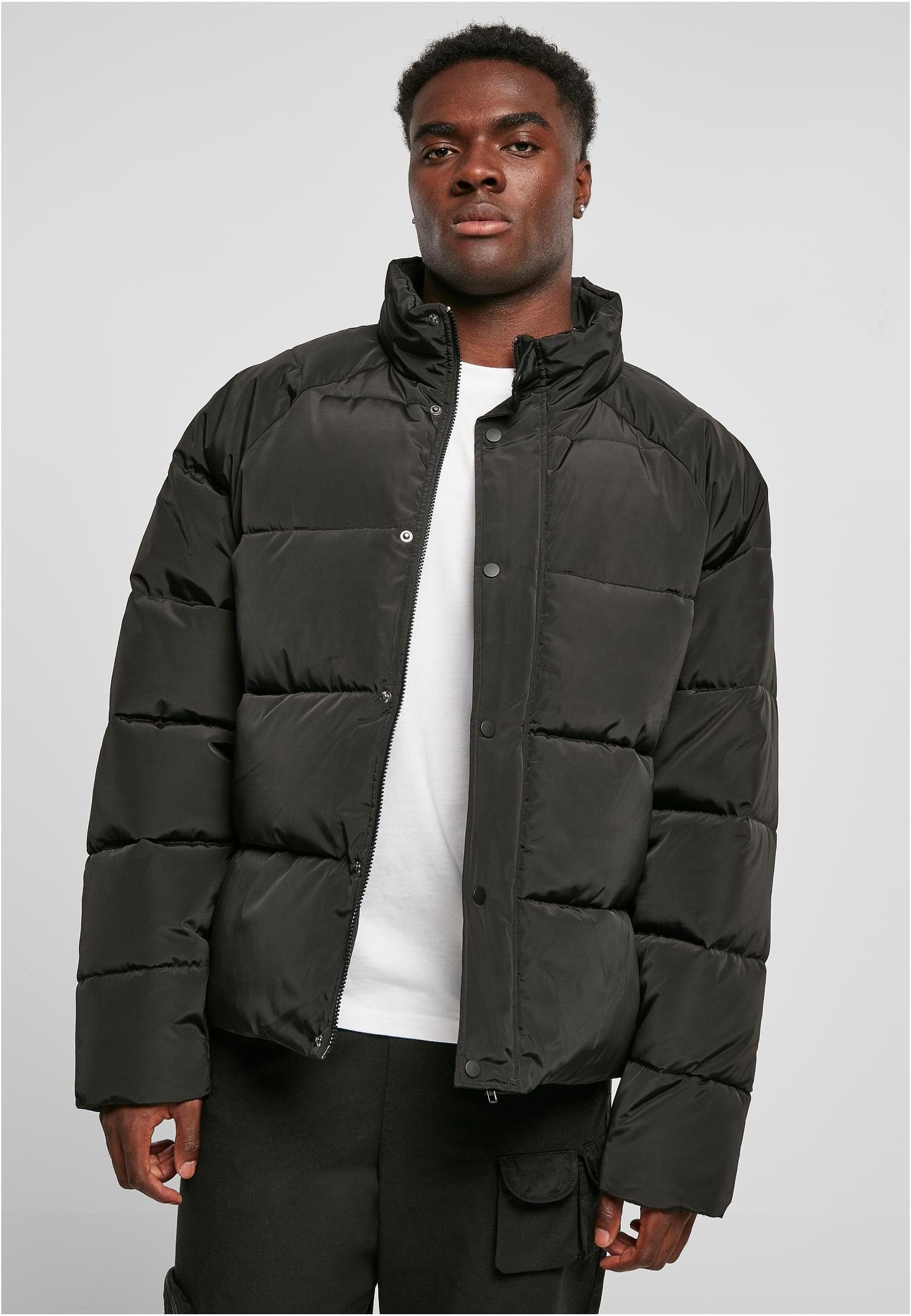 URBAN CLASSICS Winterjacke Herren Raglan Puffer Jacket (1-St) black