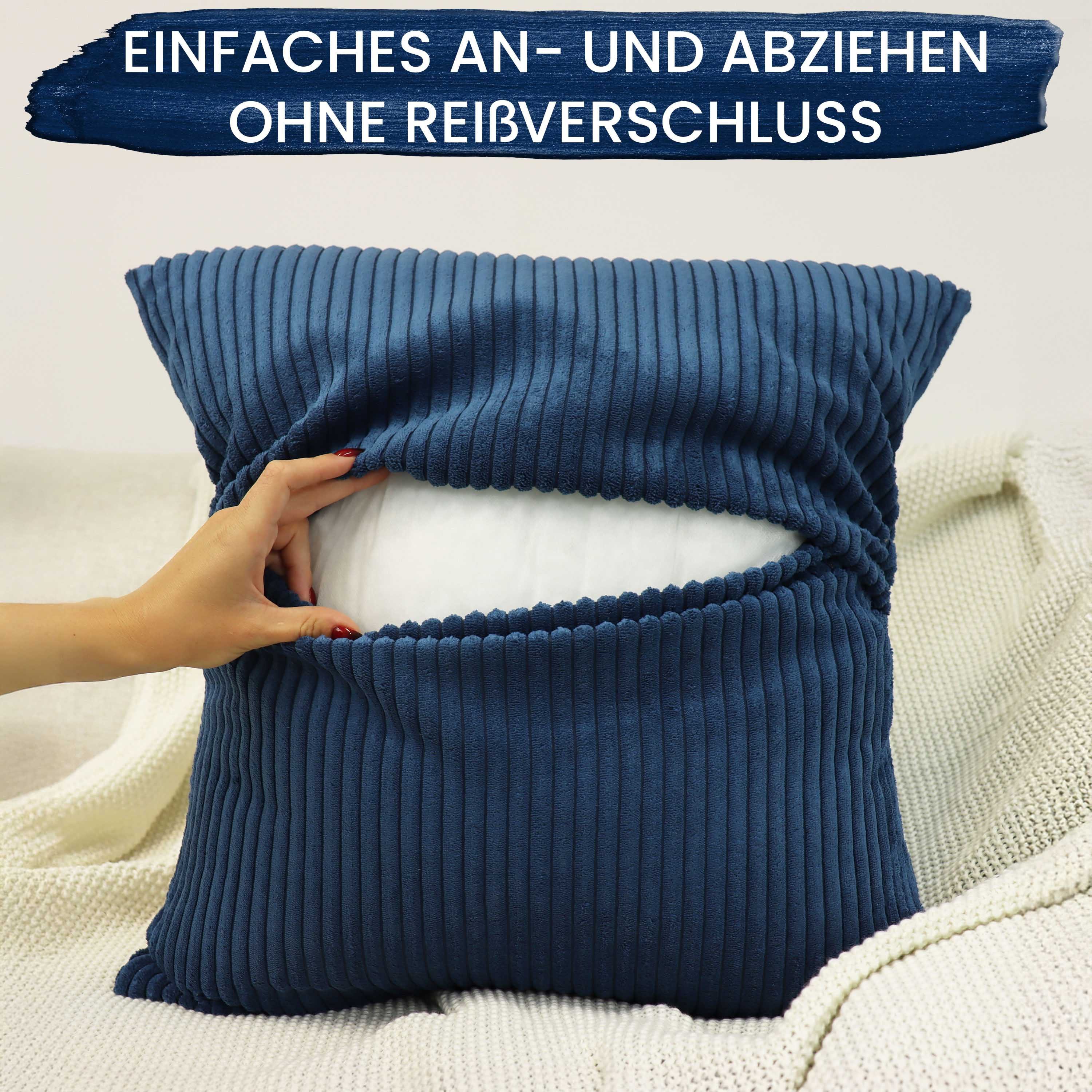 Amilian Dekokissen Sofakissen Couchkissen 2er Set - mit Füllung und Kissenbezug, weich, Hotelverschluss, formstabil