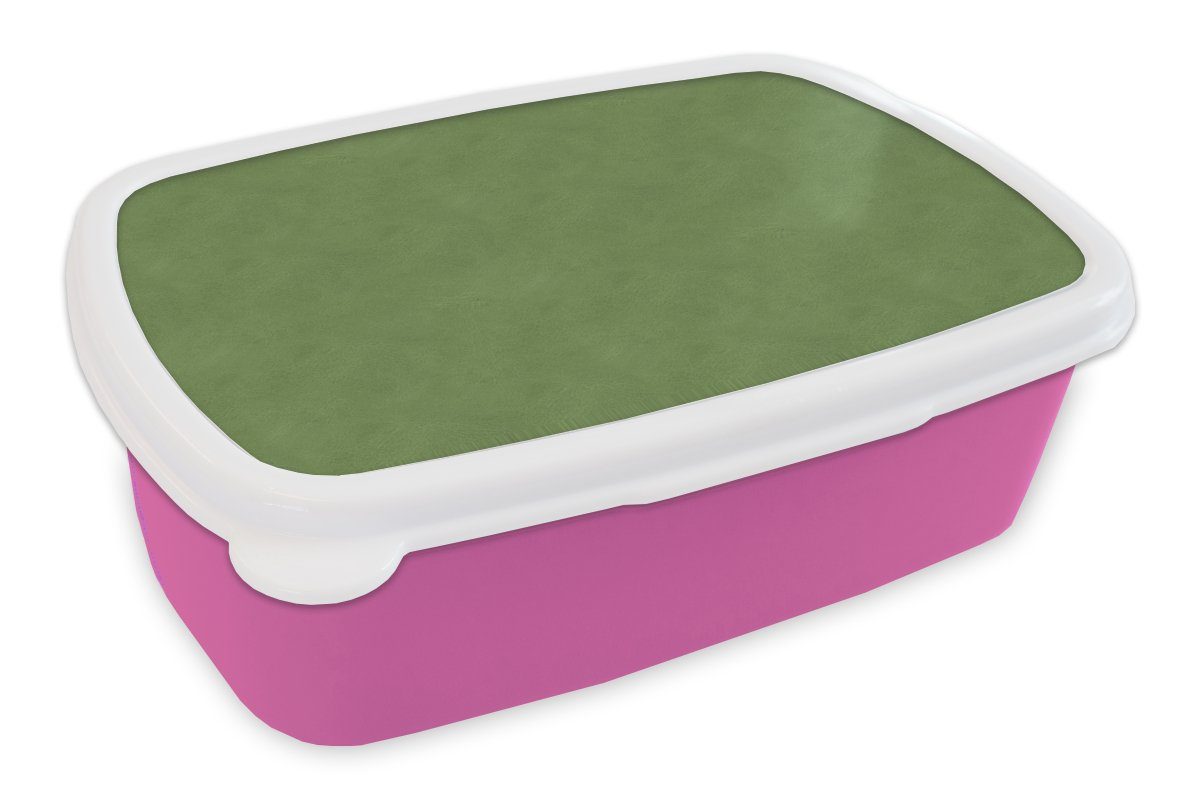MuchoWow Lunchbox Leder - Textur - Tierhaut, Kunststoff, (2-tlg), Brotbox für Erwachsene, Brotdose Kinder, Snackbox, Mädchen, Kunststoff rosa