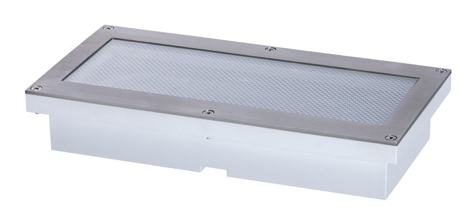 Paulmann LED Einbauleuchte Brick IP67 200x100mm 3000K 1,6W 50lm 230V Alu, Grau Metall, Edelstahl, LED fest integriert, Warmweiß, Bodeneinbauleuchte, Bewegungsmelder