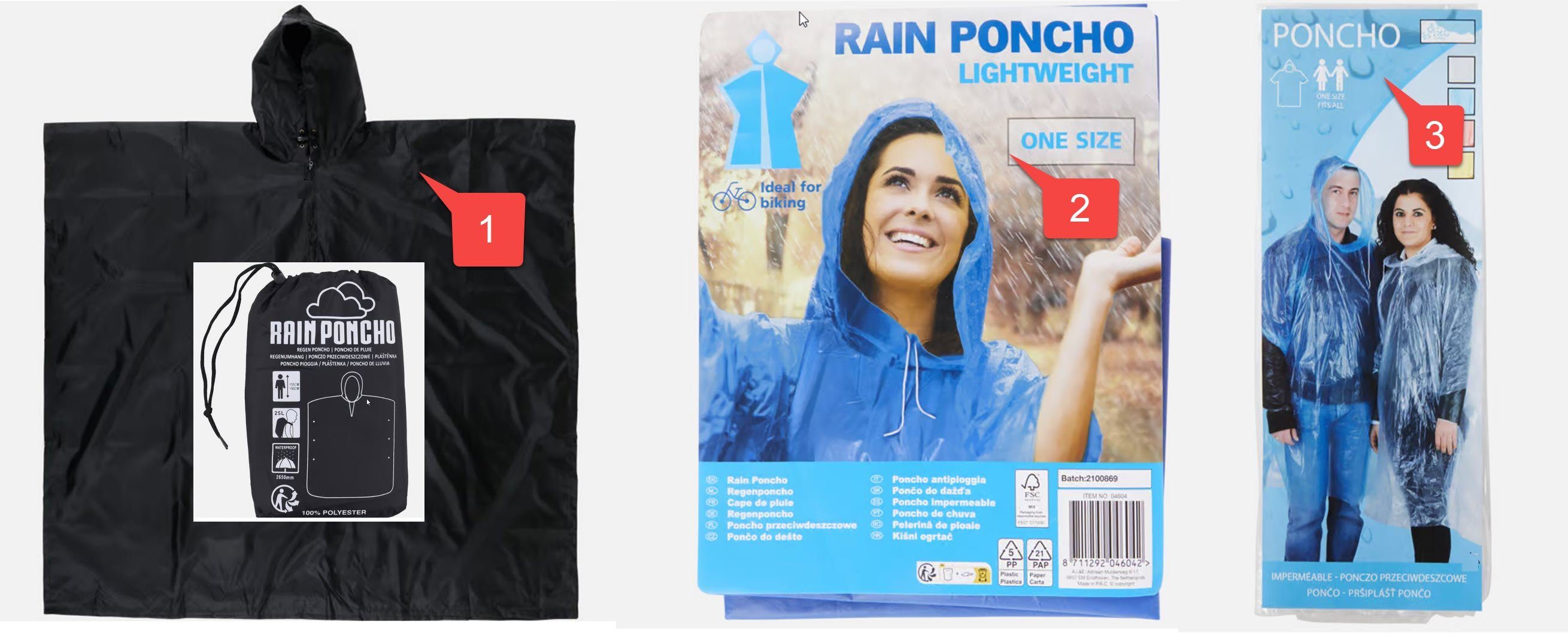 Regenponcho Regenponcho verschiedene Ausführungen