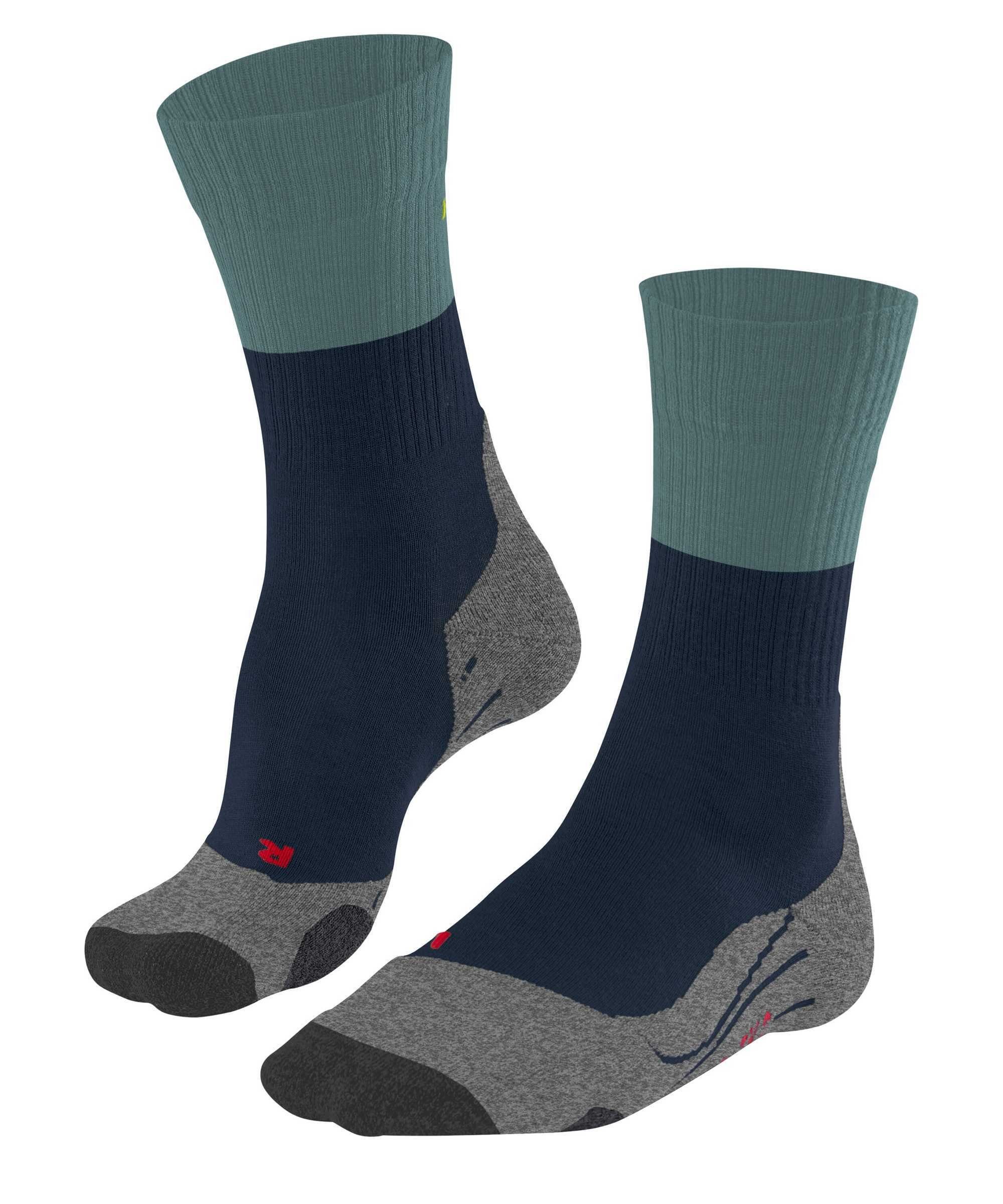FALKE Sportsocken Herren Socken - Trekking Socken TK2, Polsterung Grau/Blau (Marine)