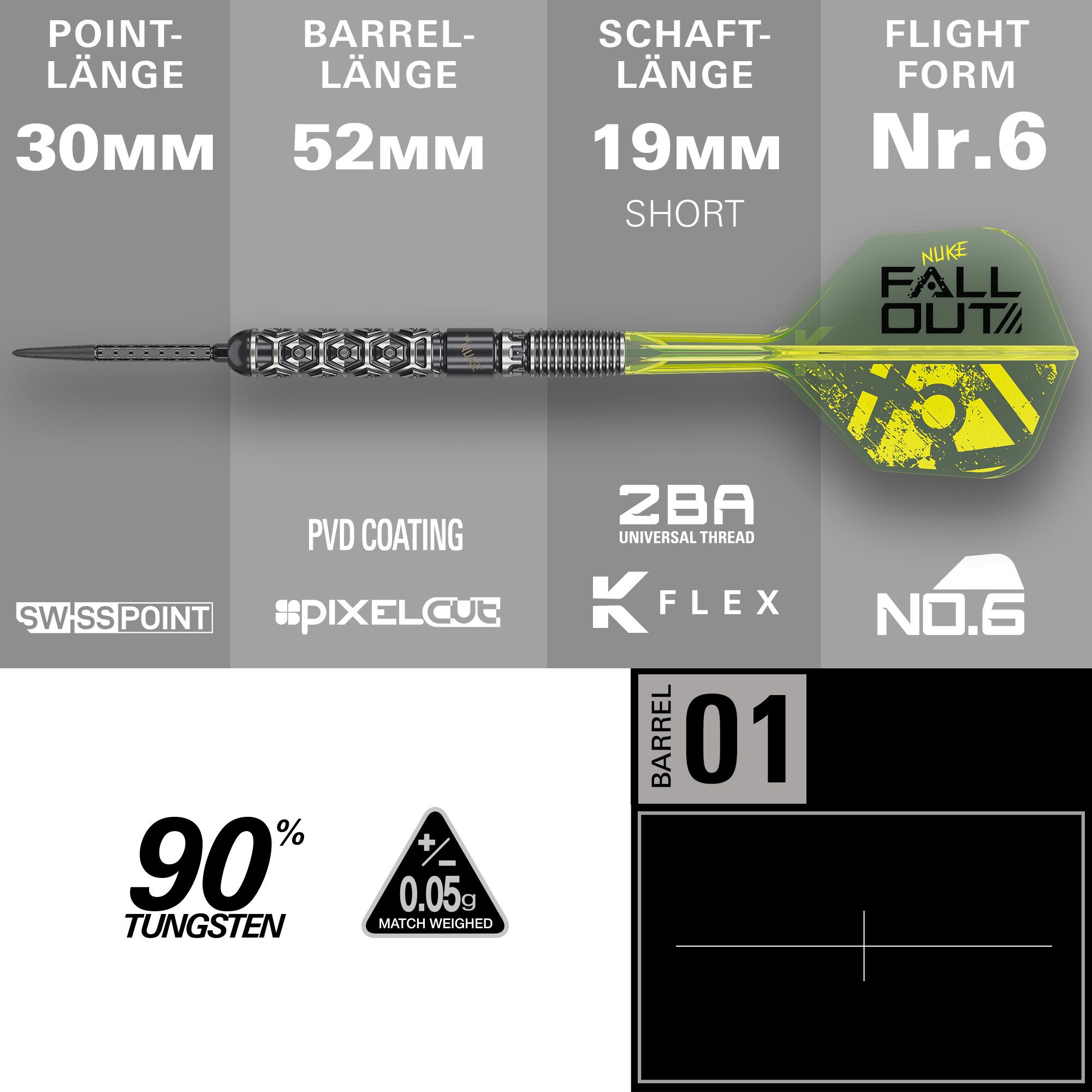 TARGET DARTS Dartpfeil Target Luke Littler Nuke Fallout Swiss Points Steeldarts – Bild 4 von 5