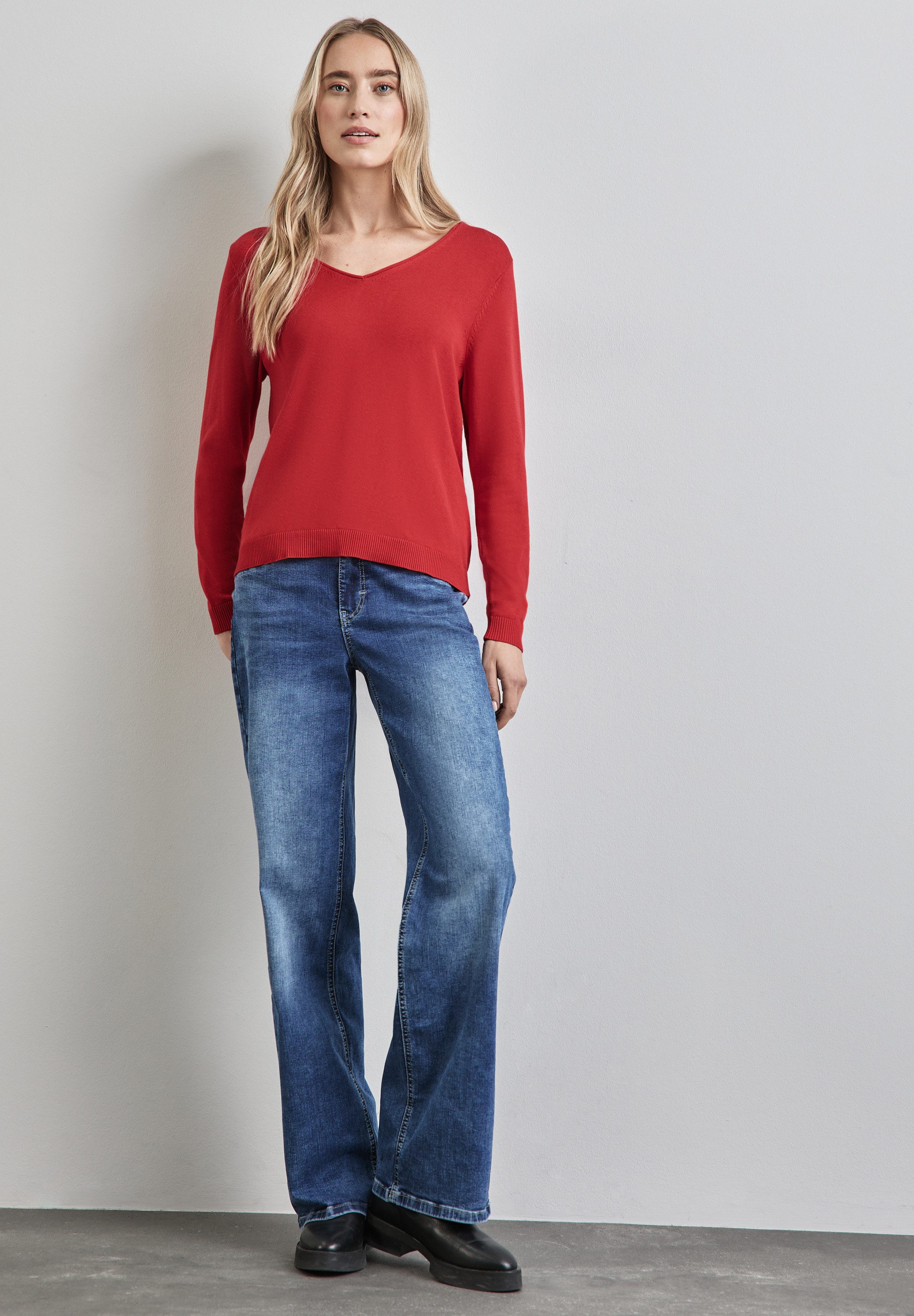 STREET ONE Strickpullover mit V-Ausschnitt