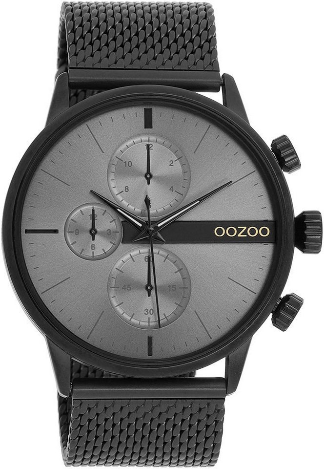 OOZOO Quarzuhr C11104, Metallgehäuse, schwarz IP-beschichtet, Ø ca. 45 mm
