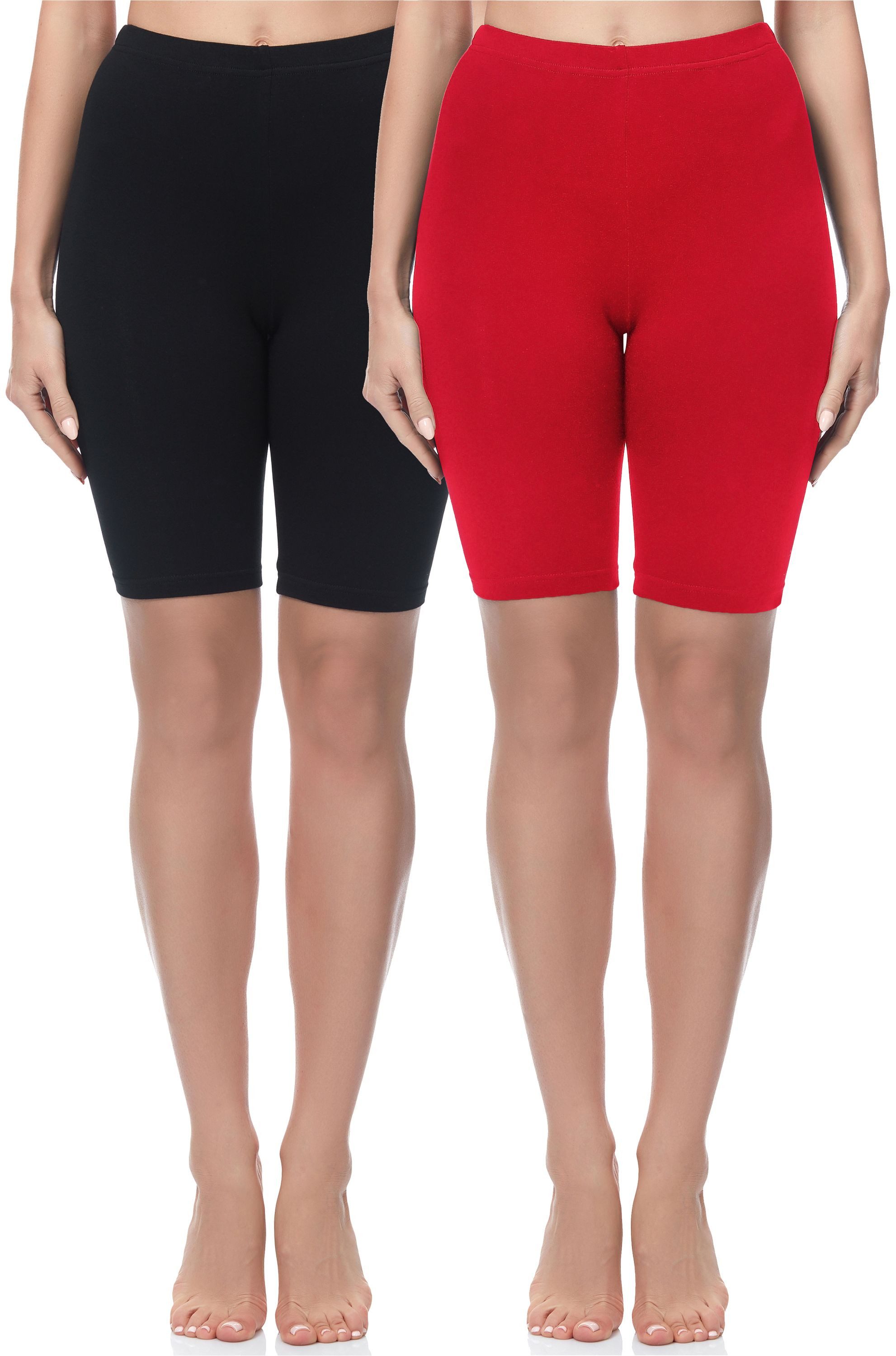 Merry Style Leggings 2 Pack Damen Kurze Leggings aus Baumwolle MS10-200 (2-tlg) elastischer Bund