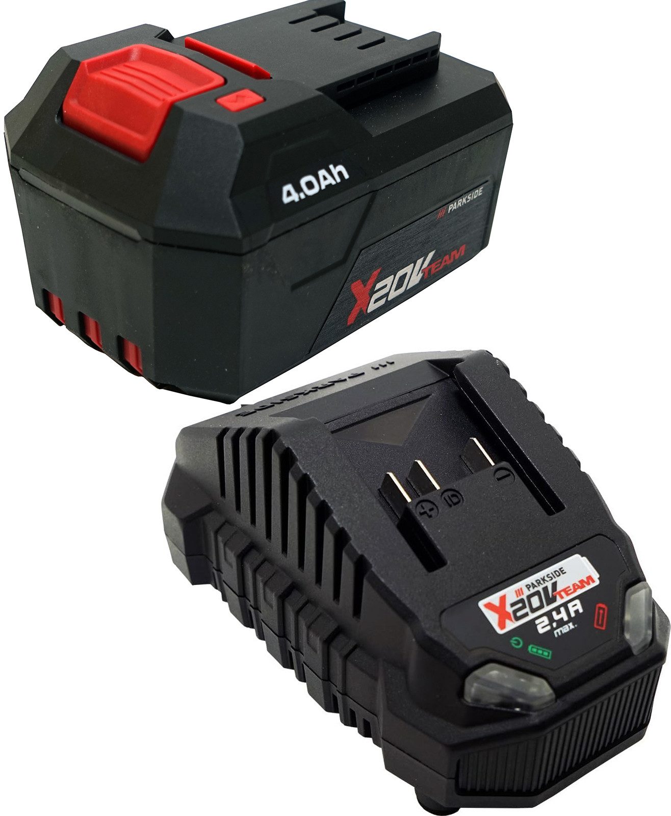 Parkside Akku 20 V 4 Ah mit Ladegerät 2,4 A X 20 V Team Akku-Set (20 V)