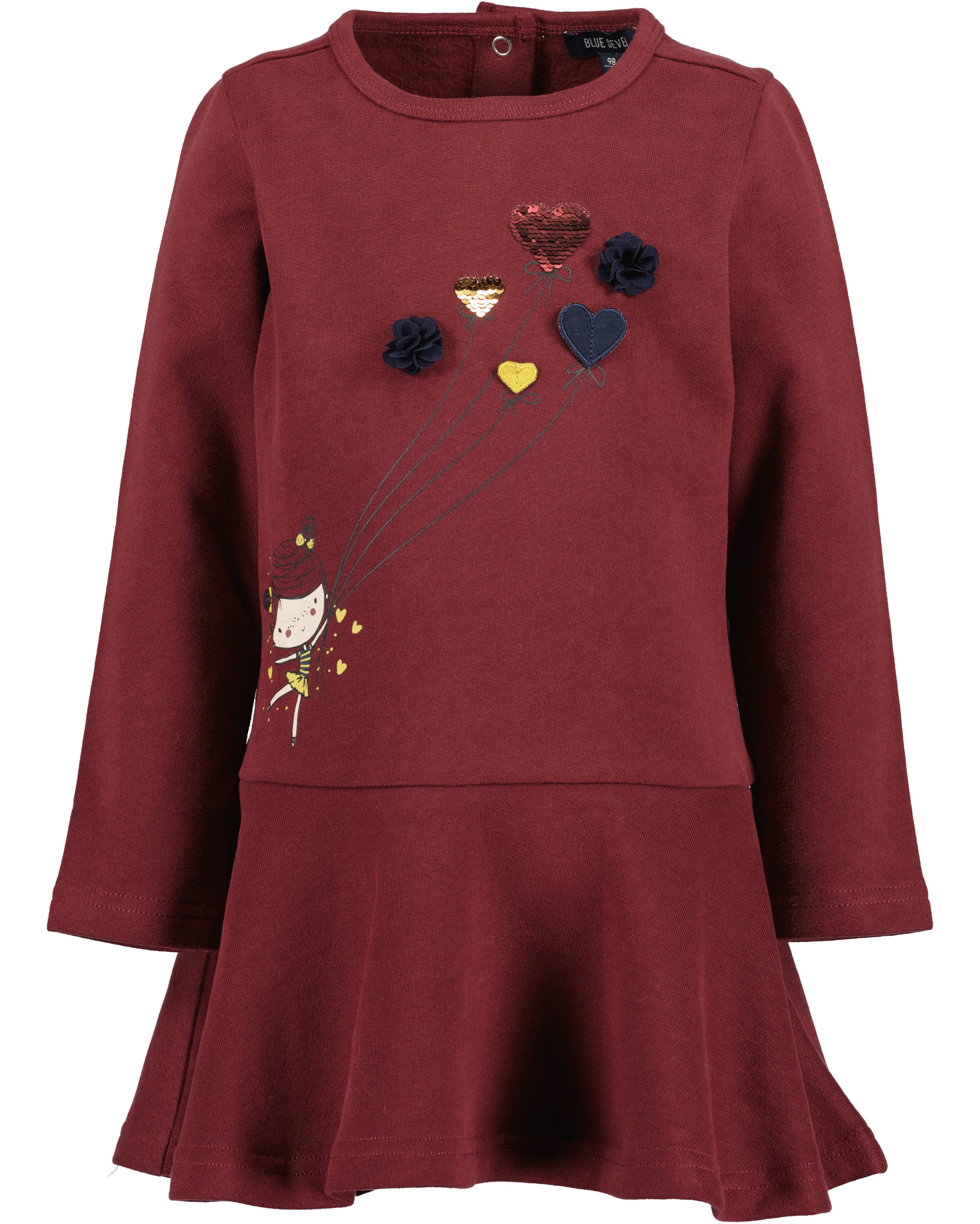 Blue Seven Sweatkleid mit tollem Frontmotiv mit Wechselpailletten und Tüllapplikation