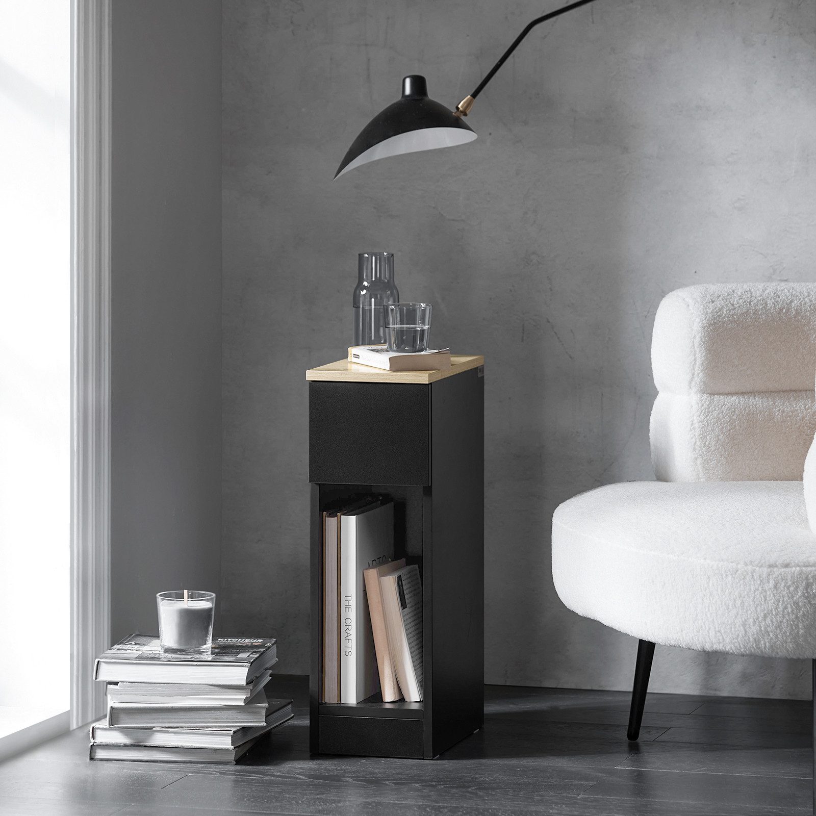 SoBuy Nachttisch FBT111, Beistelltisch mit Schublade und Ablage, Nightstand günstig online kaufen