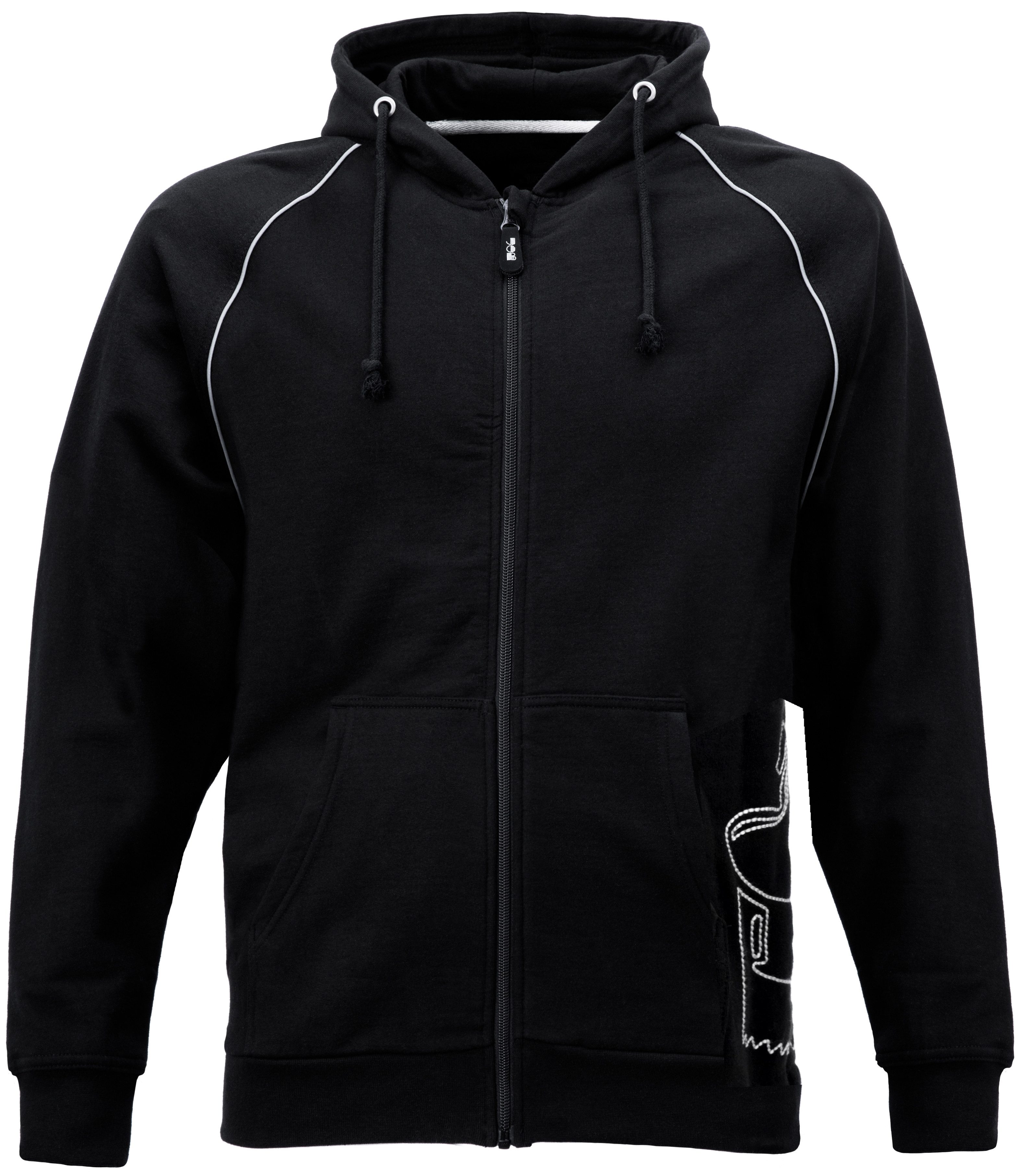 Kapuzensweatjacke Zimmerer Hoodie-Sweatjacke ZONS mit Kapuze Schwarz