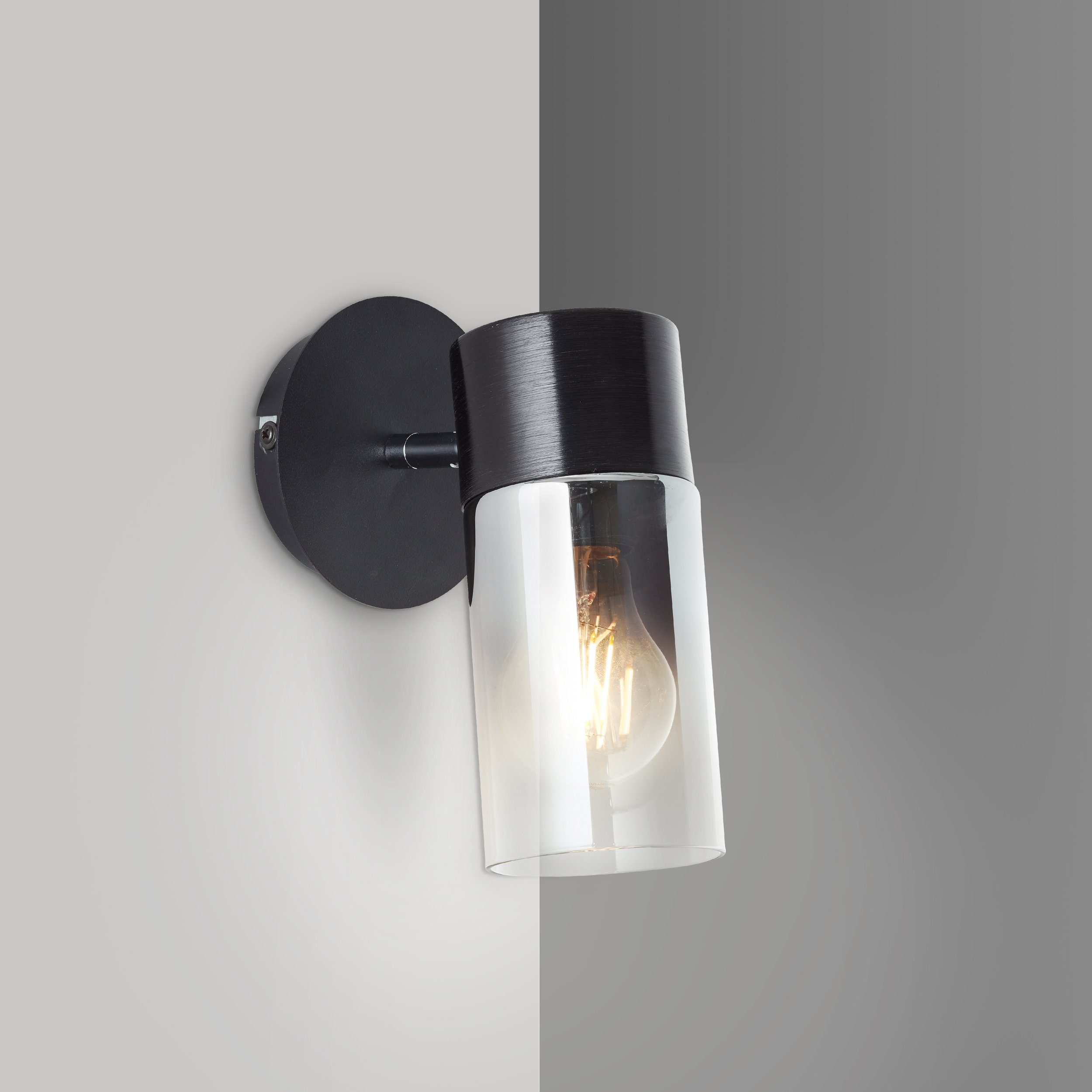 Lightbox Deckenleuchte, ohne Leuchtmittel, Wandspot, schwenkbar, max. x E27, 20 W, Rauchglas 40 15 cm, 11 x