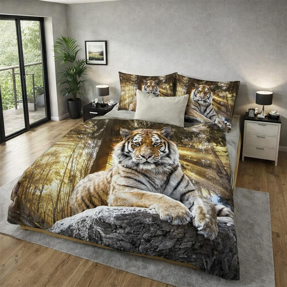 TRAUMSCHLAF Bettwäsche Tiger, Renforce, 2 teilig, herrliches Design in strapazierfähiger Qualität