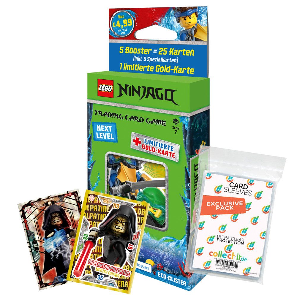 Star Wars Sammelkarte LEGO Ninjago 7 NEXT LEVEL Trading Cards 1 Blister + Collect-it Hüllen