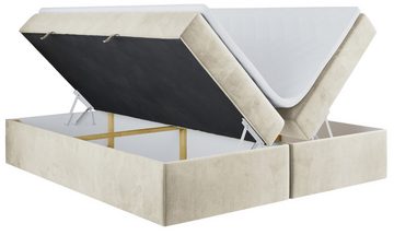 MKS MÖBEL Boxspringbett BASIS, Doppelbett mit Bettkasten, Multipocket-Matratze, zum Schlafzimmer