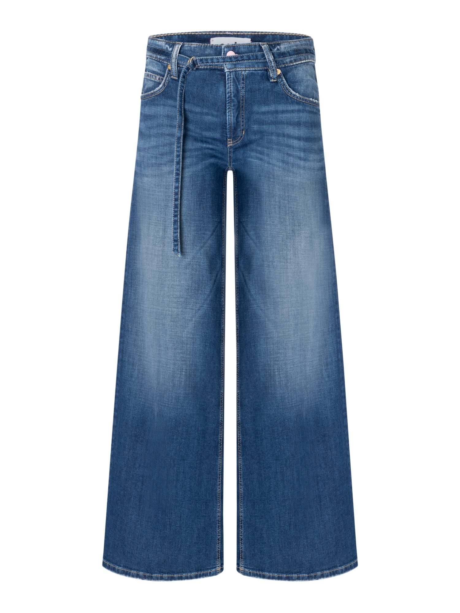 Cambio Stretch-Hose blau,Casual,Baumwolle,Wide Leg,Mittel