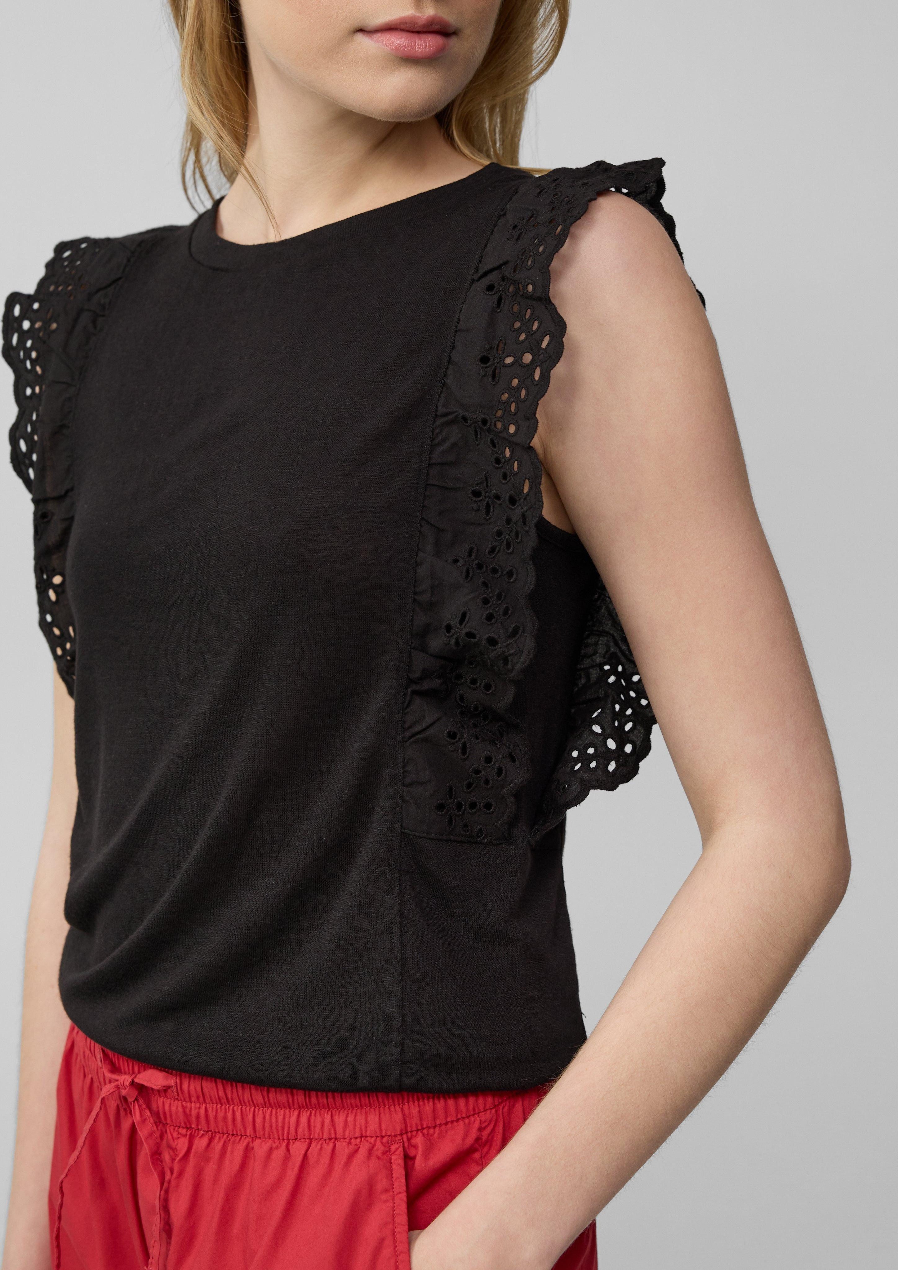 s.Oliver Shirttop Jersey-Top aus Flammgarn mit günstig online kaufen