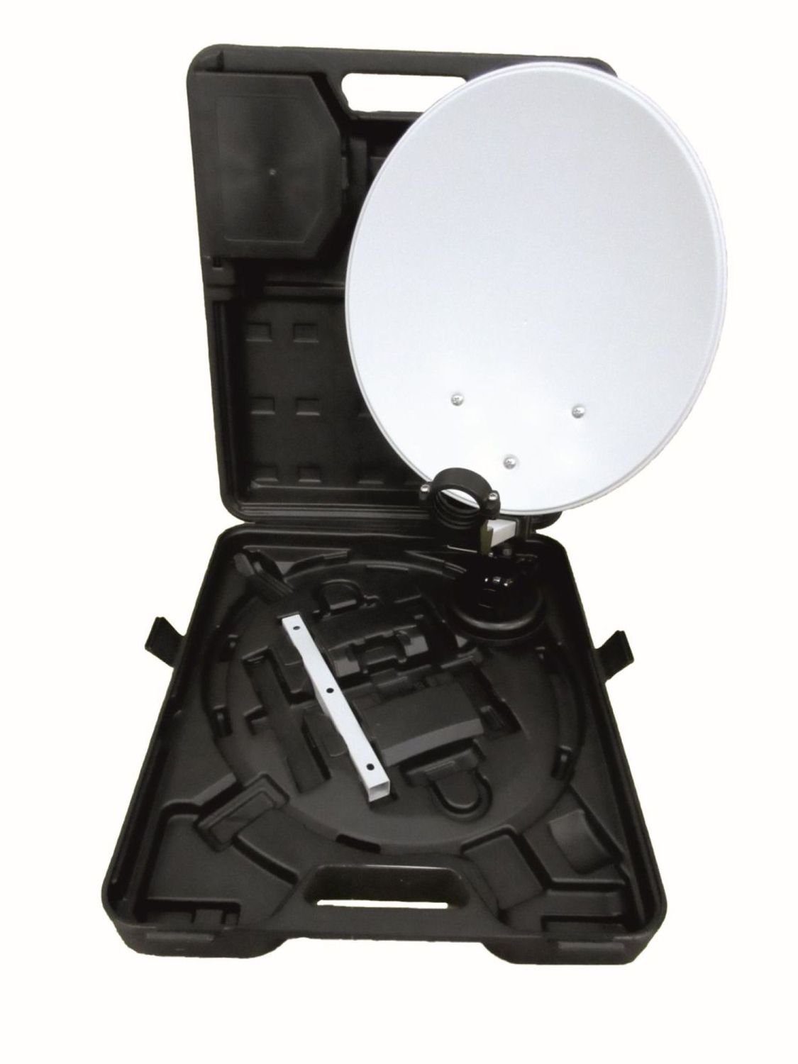 RED OPTICUM Camping Koffer Satanlage incl. Montagezubehör SAT-Antenne (Mobile Camping SAT-Antenne 35 cm im Koffer)