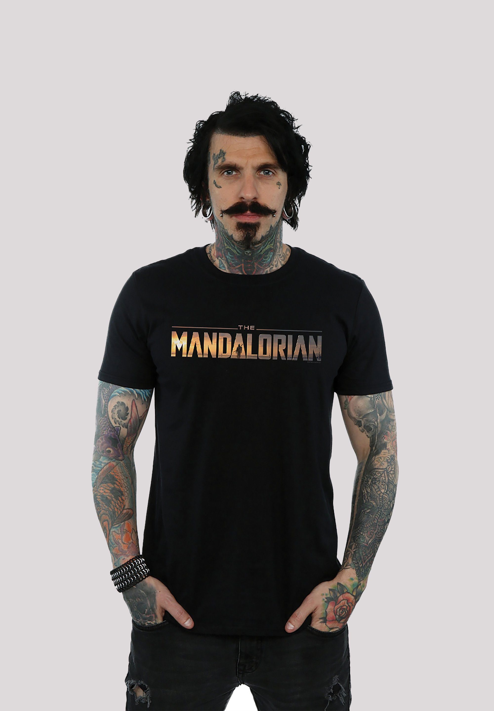 F4NT4STIC T-Shirt Star Wars The Mandalorian Logo - Premium Krieg der Sterne Print schwarz
