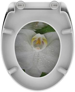 welltime WC-Sitz White Flower, abnehmbar, Absenkautomatik, bruchsicher, kratzfest, Schnellverschluss