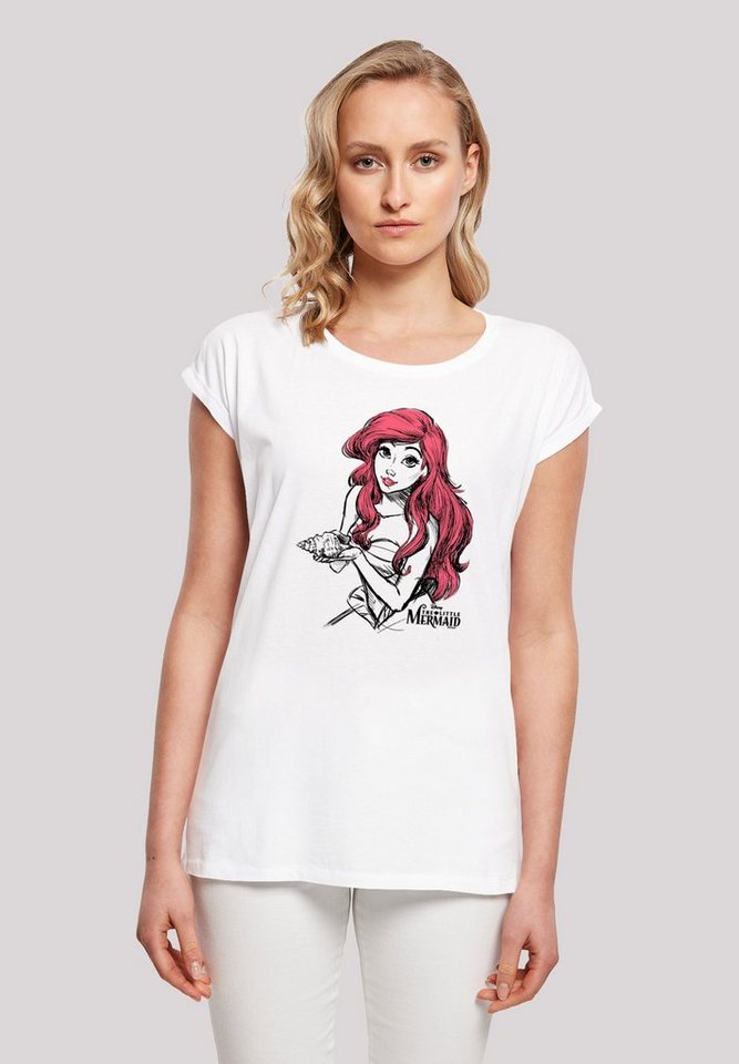 F4NT4STIC T-Shirt Ariel Shell Sketch Damen,Premium Merch,Regular-Fit,Kurze  Ärmel,Bedruckt