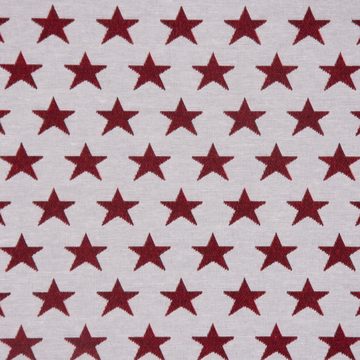 Vorhang SCHÖNER LEBEN. Vorhang mit Smok-Schlaufenband Sterne weiß rot 245cm, SCHÖNER LEBEN., (1 St), blickdicht, Baumwolle, handmade, made in Germany, vorgewaschen