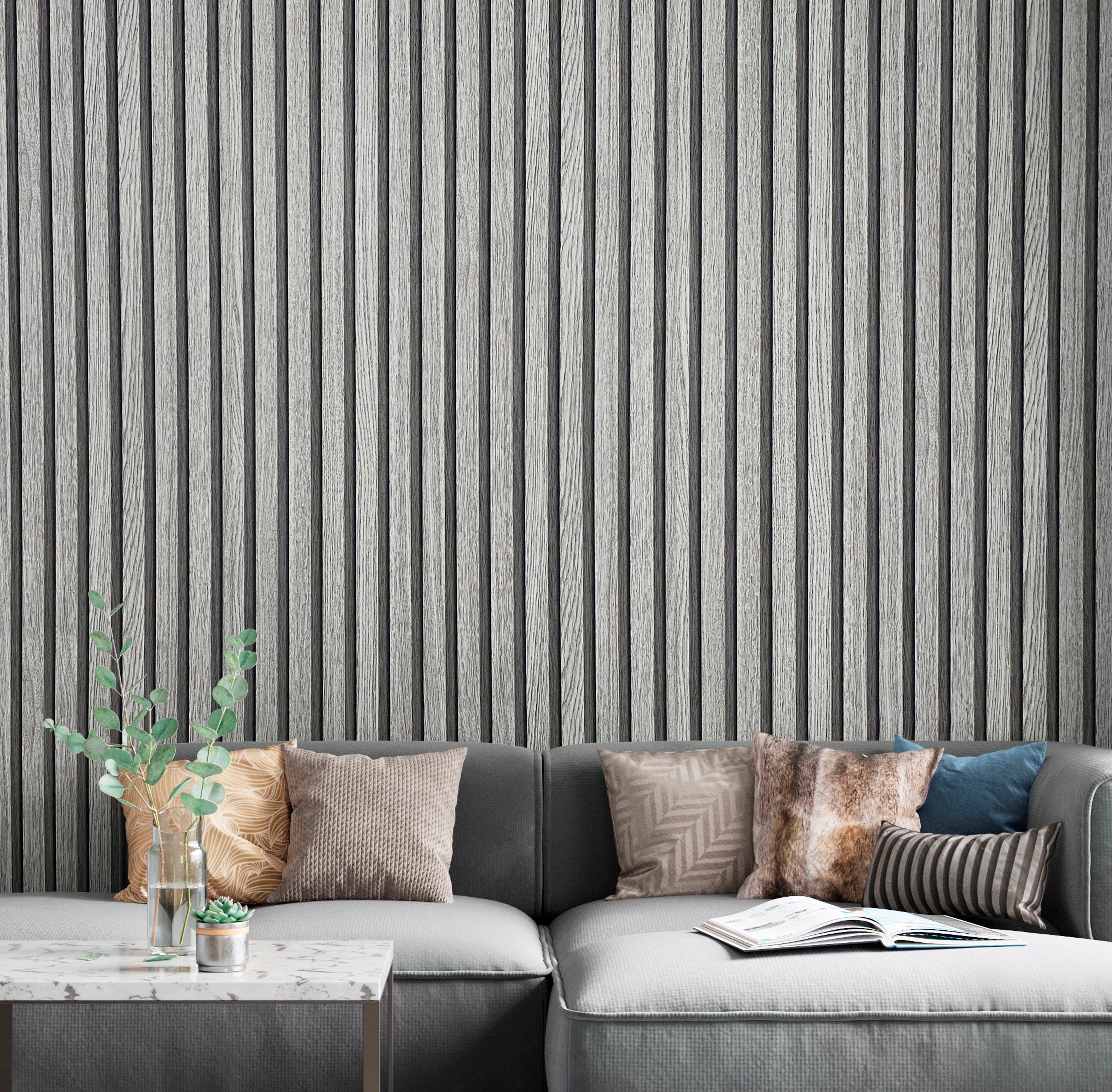 Vliestapete grau Marburg moderne für Schlafzimmer Timber, geprägt, matt, Vliestapete Wohnzimmer Küche 3D