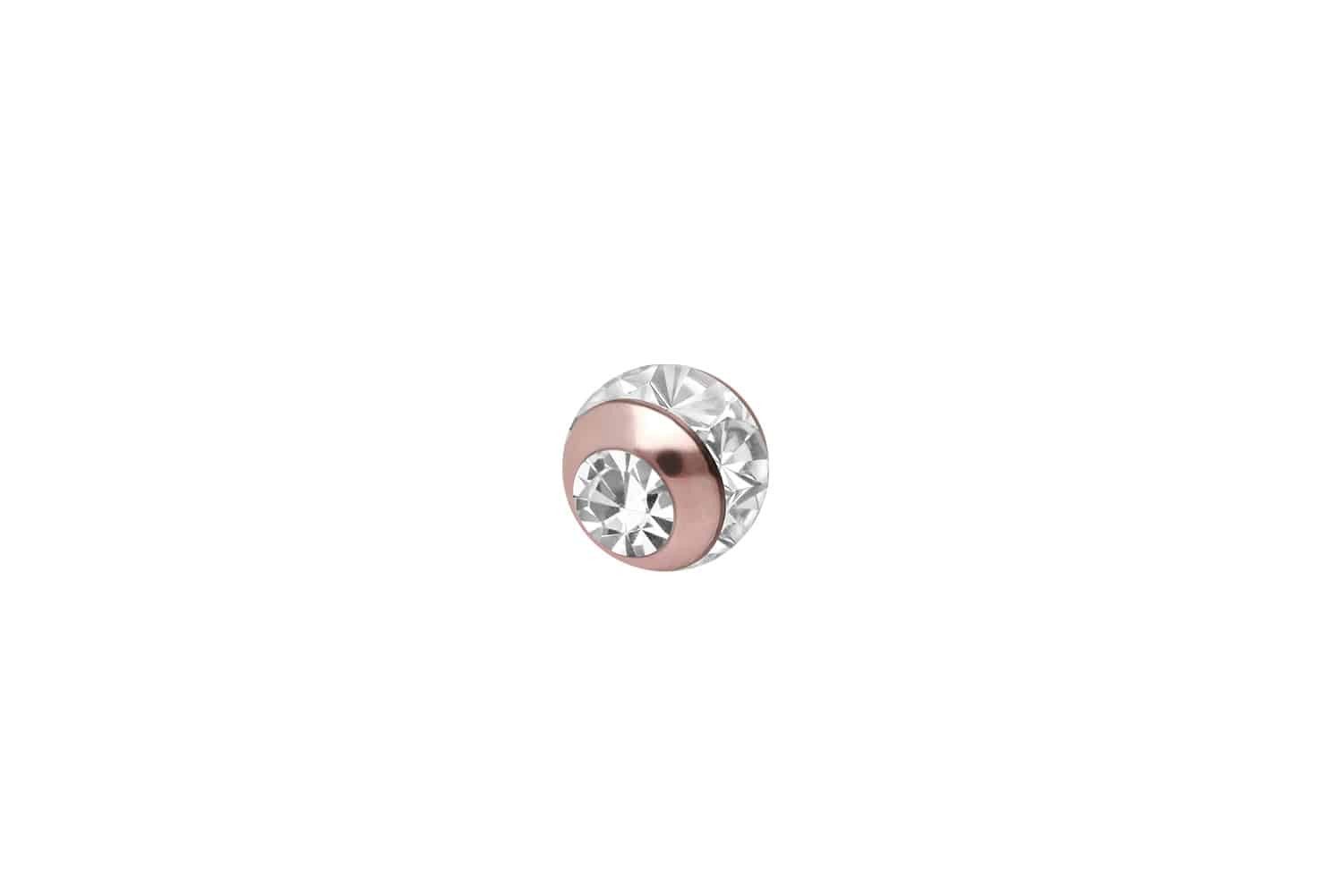 Piercing-Set Chirurgenstahl Schraubkugel EPOXY-RING + KRISTALL