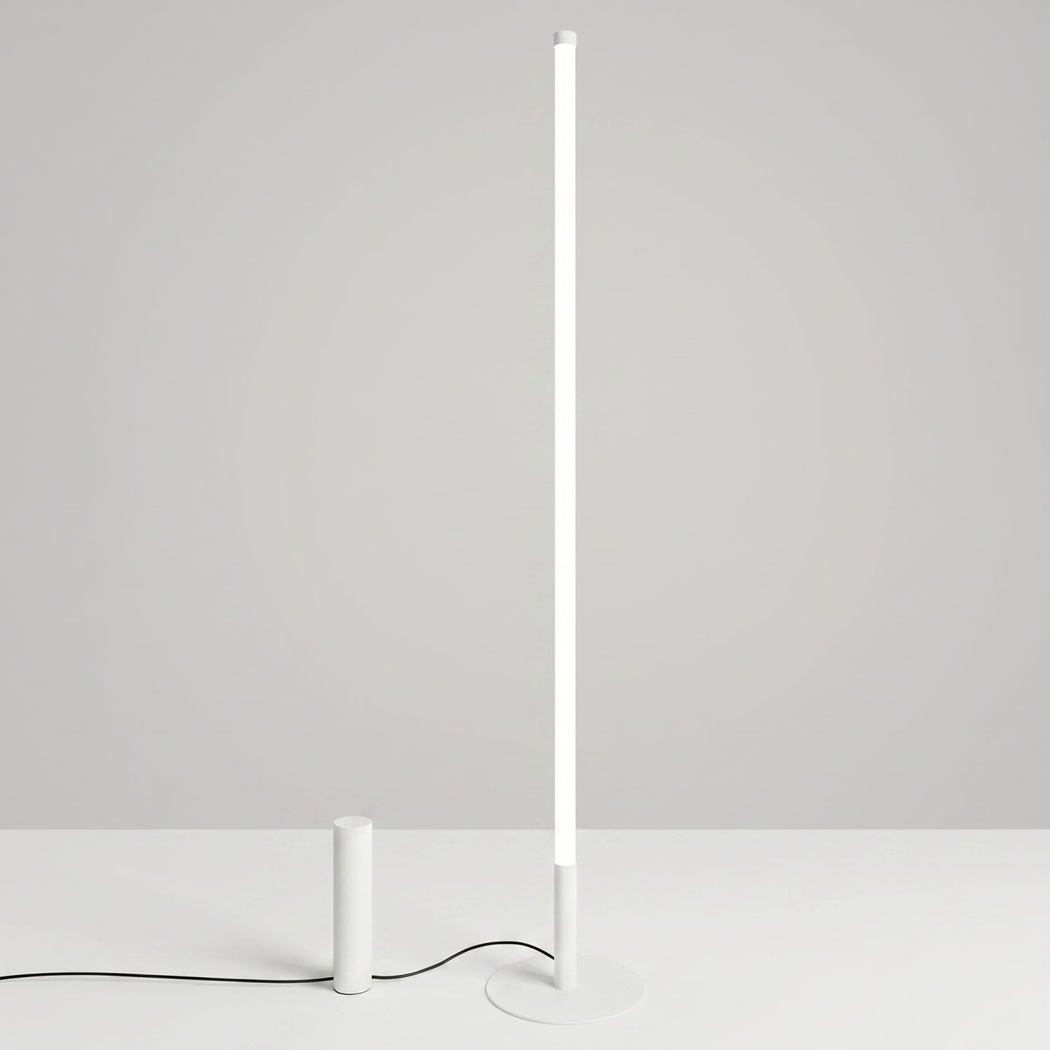 Licht-Erlebnisse Stehlampe ORSAY, LED fest integriert, Neutralweiß, LED Dimmer Metall 150 cm Weiß rund 4000 K 4710 lm Modern