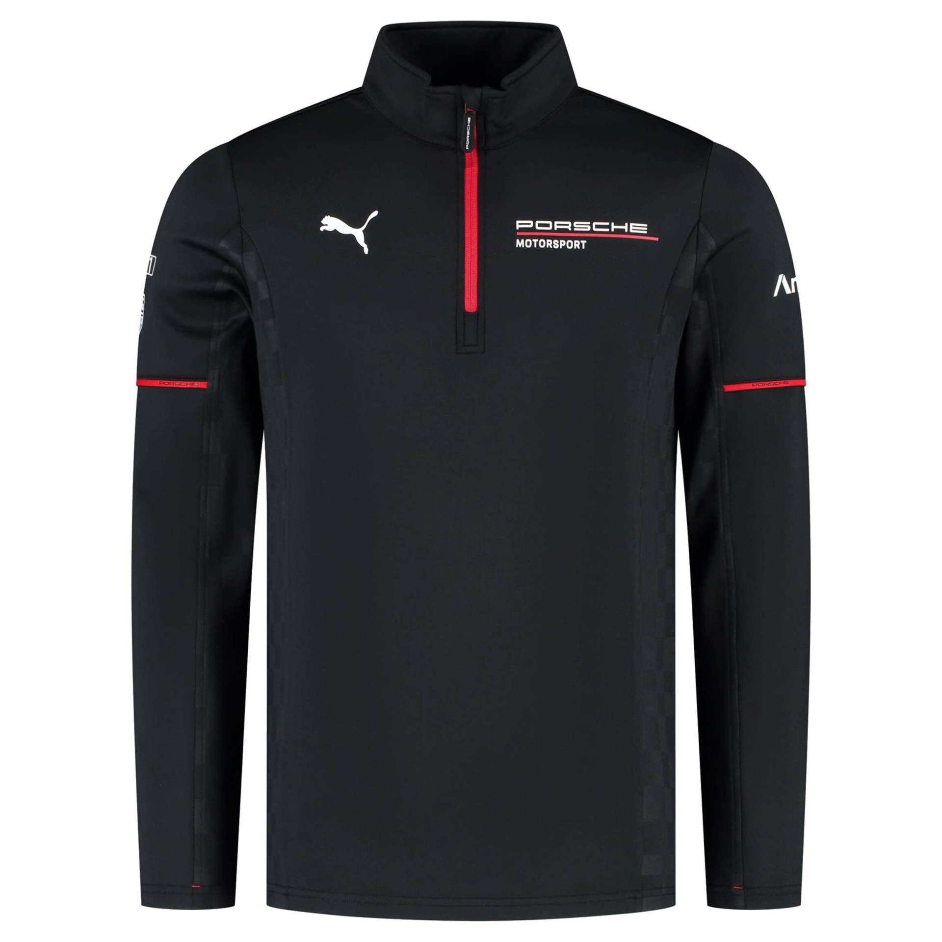 Porsche Motorsport Stehkragenpullover Team Pullover Schwarz mit Rückenaufdr günstig online kaufen