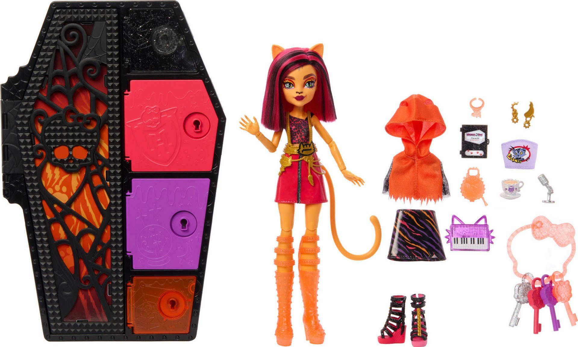 Mattel® Anziehpuppe Monster High, Skulltimate Secrets: Neon Frights Toralei Stripe | Anziehpuppen