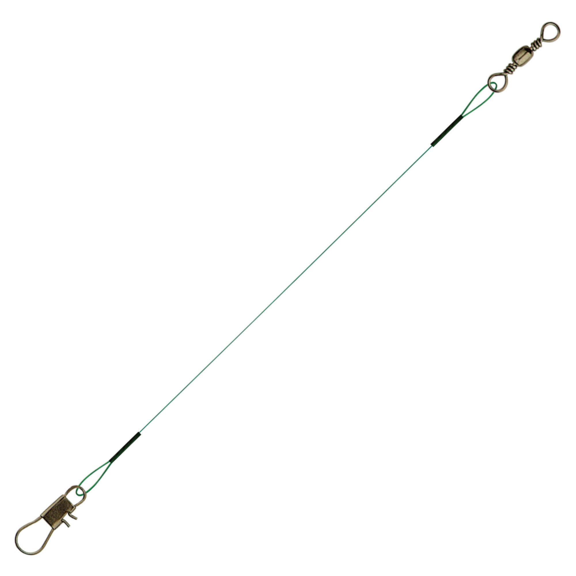 Paladin Kunstköder Stahlvorfach mit Wirbel+Karabiner 50cm 6kg 2St.