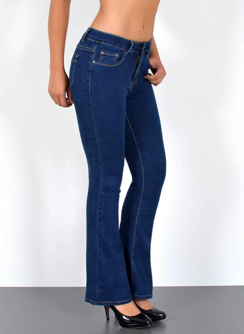 ESRA Bootcut-Jeans B500 Damen Bootcut Jeans Low Waist, bis Plussize / Große Größen, Damen Bootcut Hüftjeans Schlaghose mit Stretch bis Übergröße, Schlagjeans mit weitem Bein und niedrige Leibhöhe, Damen Flared Jeans Tief, Damen weite Jeans, Damen weite Hose, Damen Bootcut Jeans Hose, Damen Jeans Bootcut niedriger Bund, Damen Flared Jeans Bootcut Jeanshose Schlaghose Schlagjeans, Damen Bootcut weite Jeans Hose Bootcut, Damen Stretchjeans Damen Jeans Stretch Damen Hose Damen Jeanshose, Jeans Damen Hose Damen Jeans