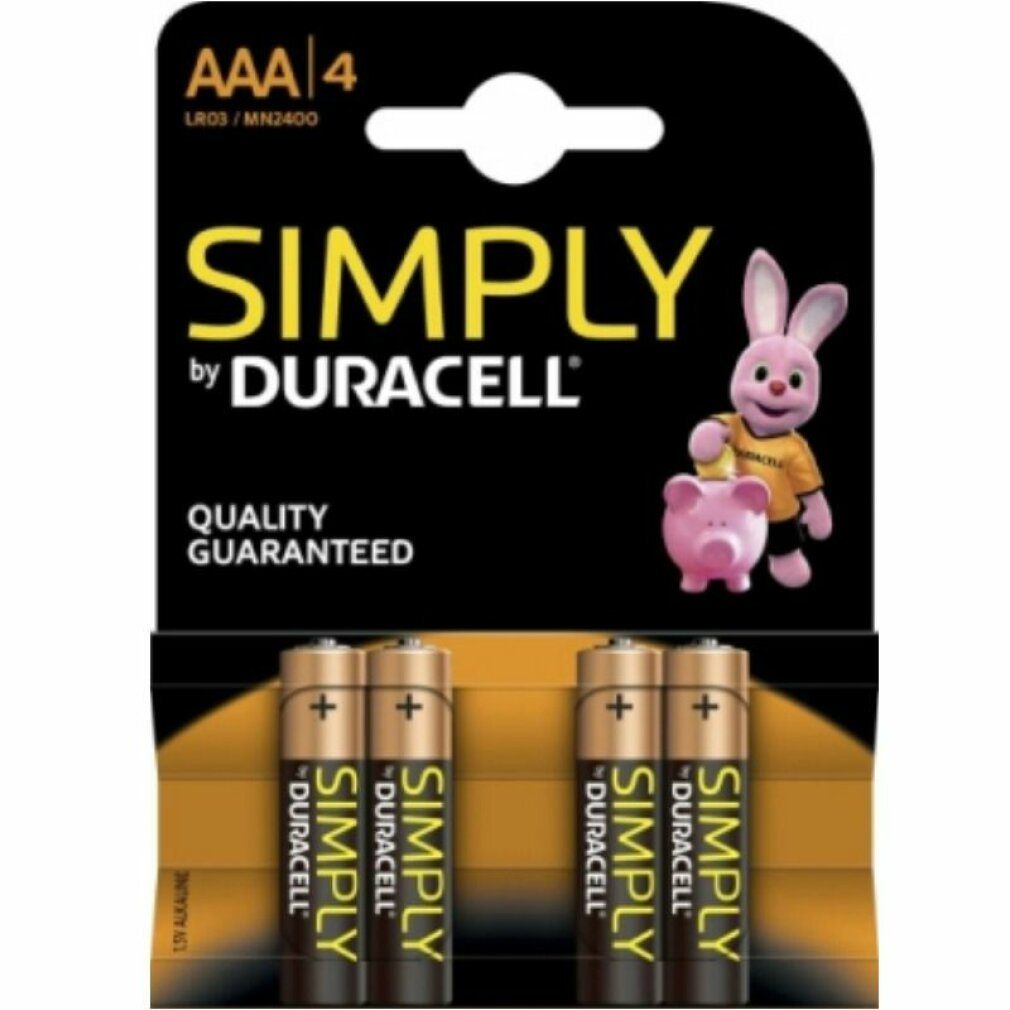 Duracell Duracell Alkaline Units 4 Batteries Batterie LR06 Simply AAA MN2400 