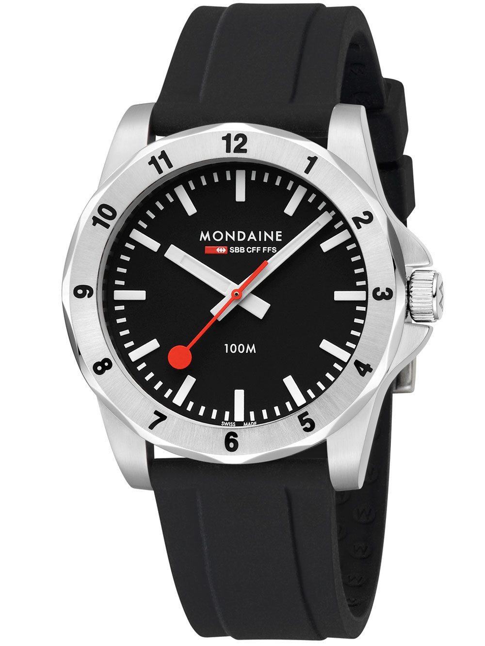 MONDAINE Quarzuhr Mondaine MSN.42120.RB Herrenuhr Numeri 42mm 10ATM Mondaine MSN.42120.RB Herrenuhr Numeri 42mm 10ATM