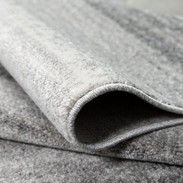 Teppich Mercur, oKu-Tex, Rechteckig, Höhe: 11 mm, Kurzflor, Design mit Bordüre, grau, besonders weicher Flor, meliert