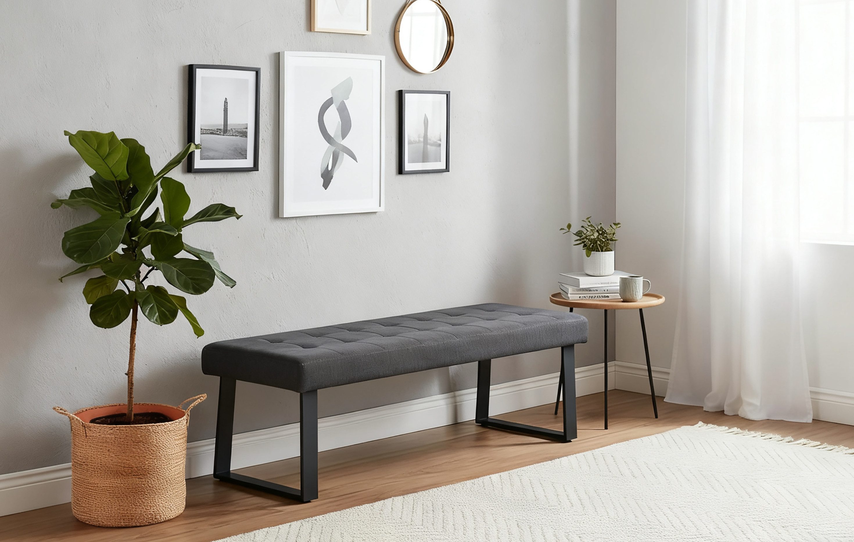 B&D home Essbank SIGFRID (1-St), gepolstert, Metallgestell, mit/ohne Rückenlehne, in 100/120/140/160cm