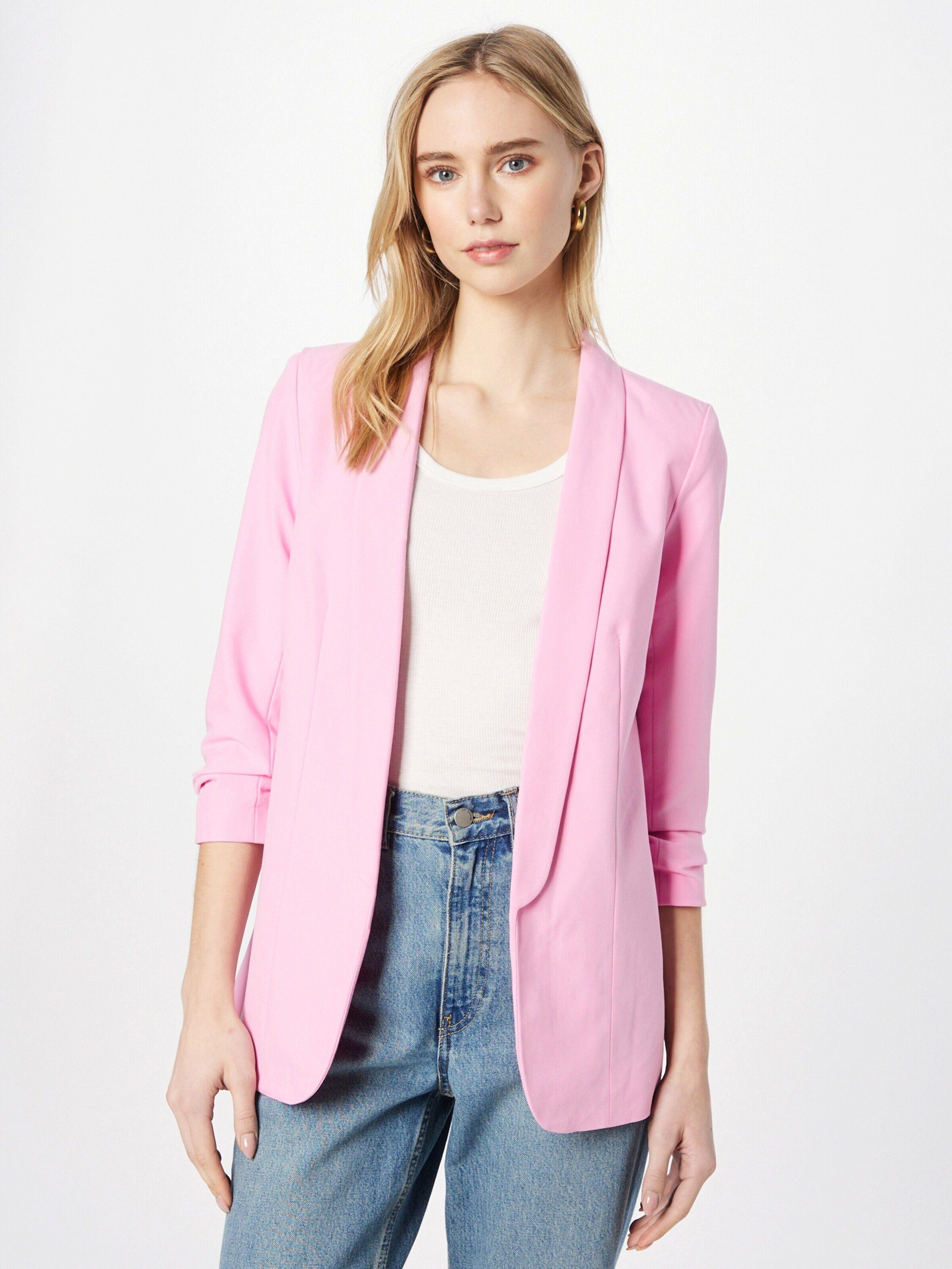 Details Kurzblazer (1-tlg) Plain/ohne pieces pink PCBOSELLA begonia