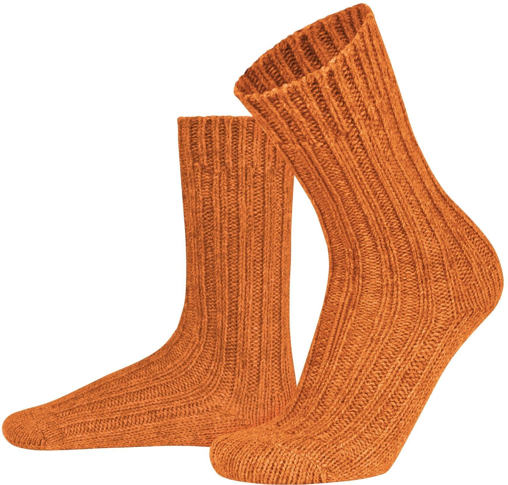 mit hohem Thermosocken WollSocken Orange Paar Qualitätssocken Schafwolle aus hochwertige (2 Wollanteil Alpaka- 2 normani Paar) und