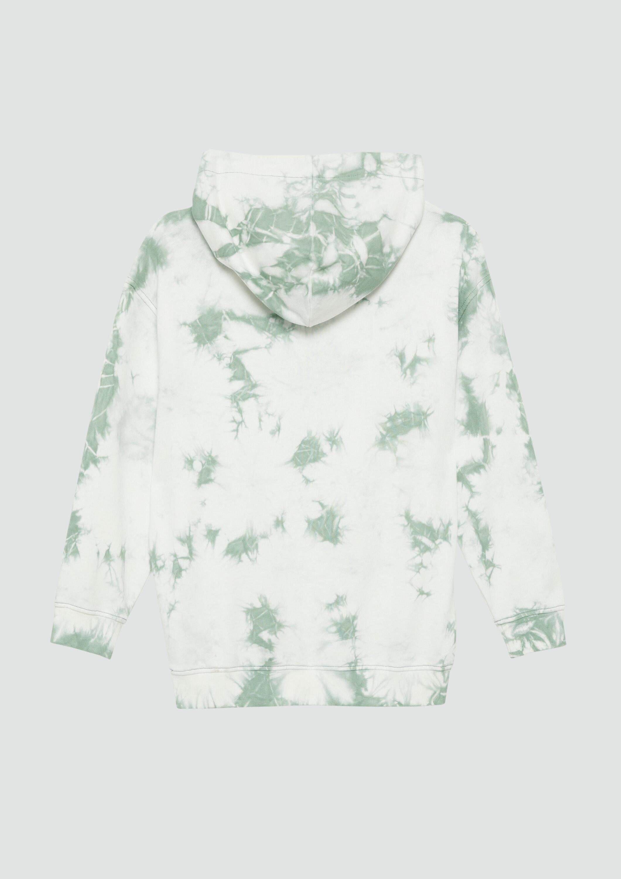 s.Oliver Sweatshirt Sweatshirt Oversized-Sweatshirt mit Kapuze in Batik-Optik – Bild 2 von 4
