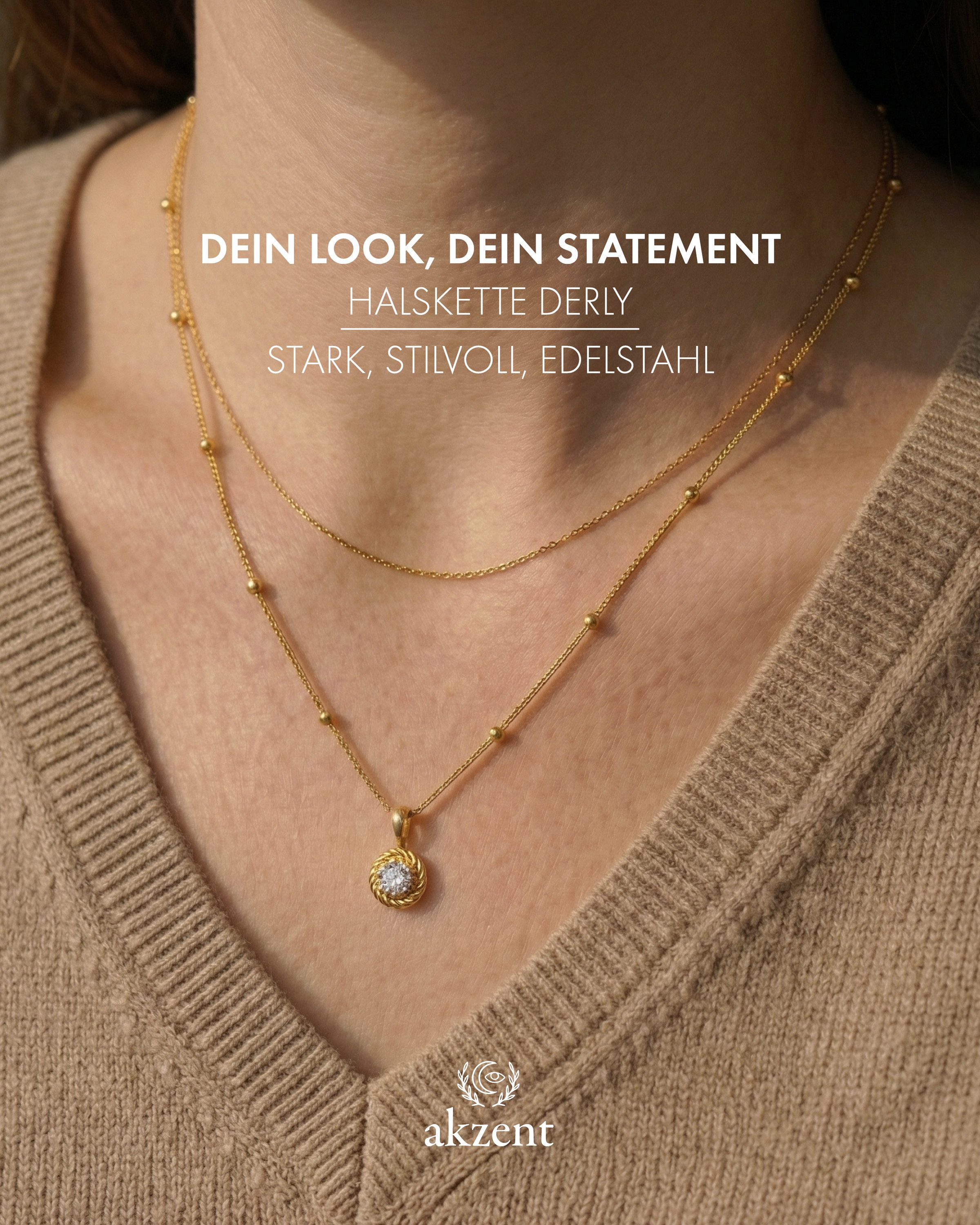 AKZENT Kette mit Anhänger wasserfest