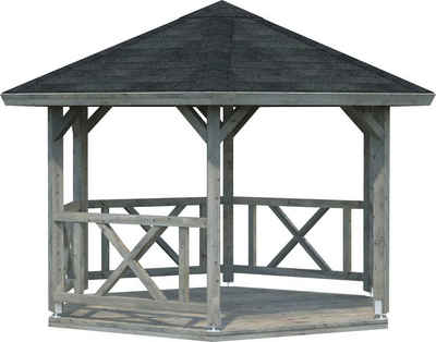 Palmako Holzpavillon Betty, BxT: 423x423 cm, grau