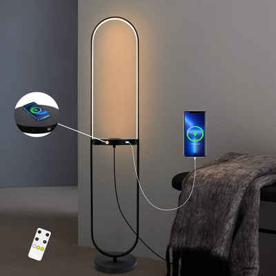 Nettlife LED Stehlampe Dimmbar mit Fernbedienung Touch Dimmbar, Mit USB Ladefunktion, LED fest integriert, Warmweiß, Neutralweiß, Kaltweiß, Mit USB Ladefunktion, für Schlafzimmer Wohnzimmer Arbeitszimmer