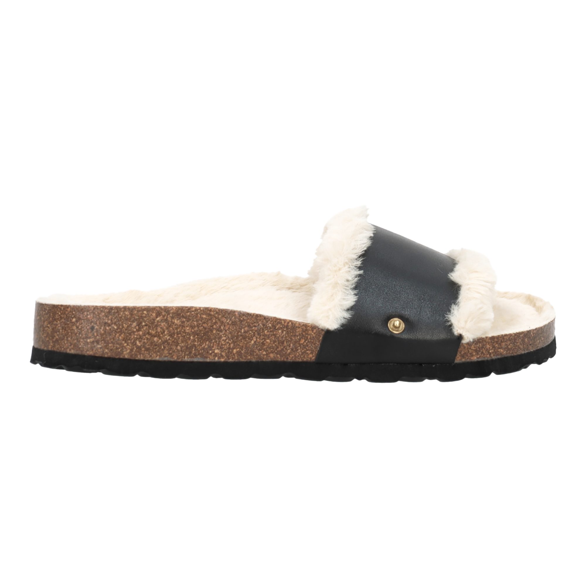 Hey Marly Hey Marly HM10-0031 CASUAL CORK FUR, Sandaletten, Schwarz, Damen Sandalette