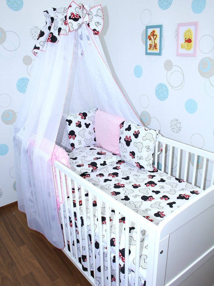 Babybettwäsche Bettwäsche Bettset MINKY - 6 x Kissen -6t -Nestchen Chiffon Himmel -1